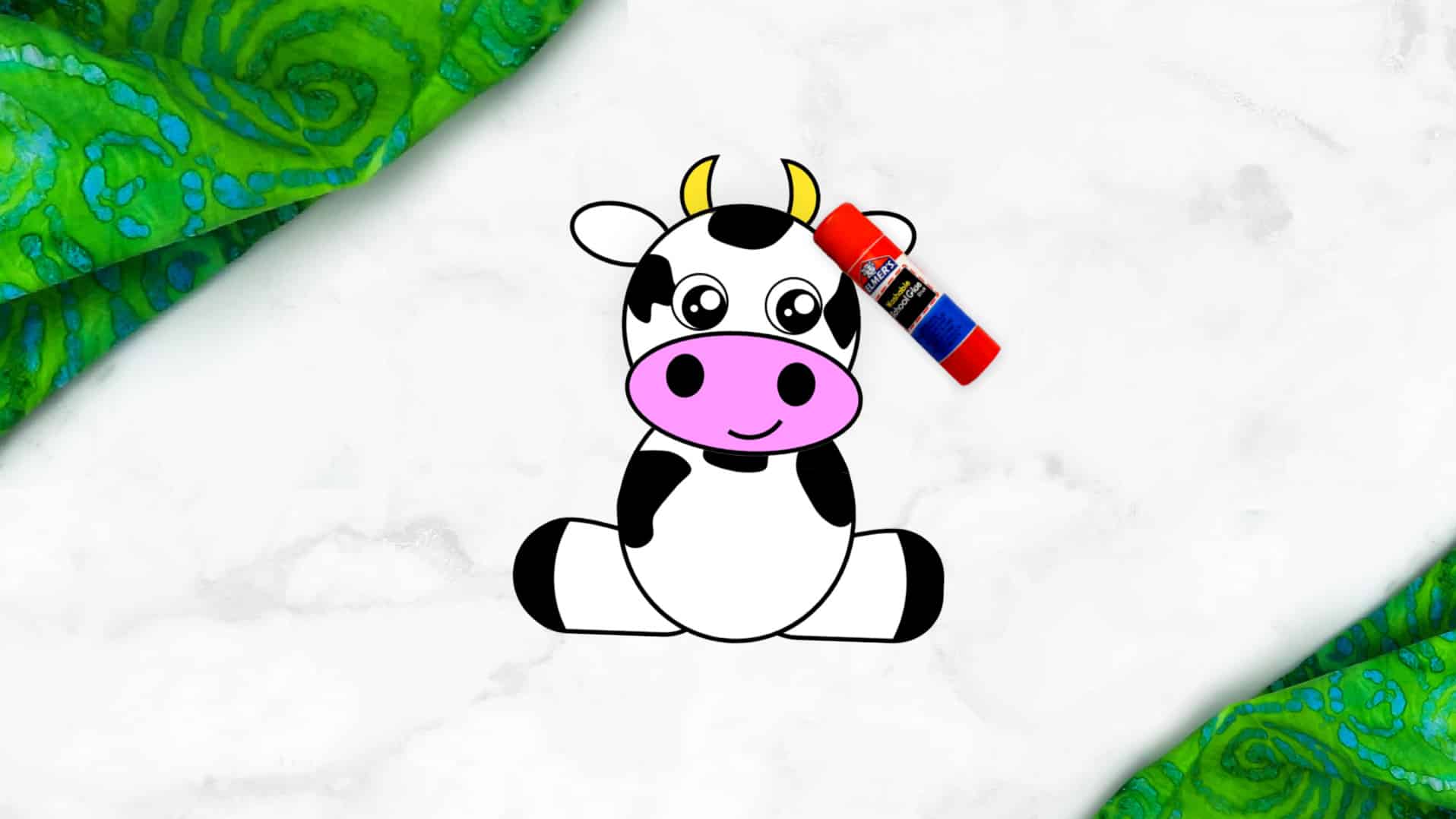 Free Printable Cow Craft template for kids preschoolers toddlers