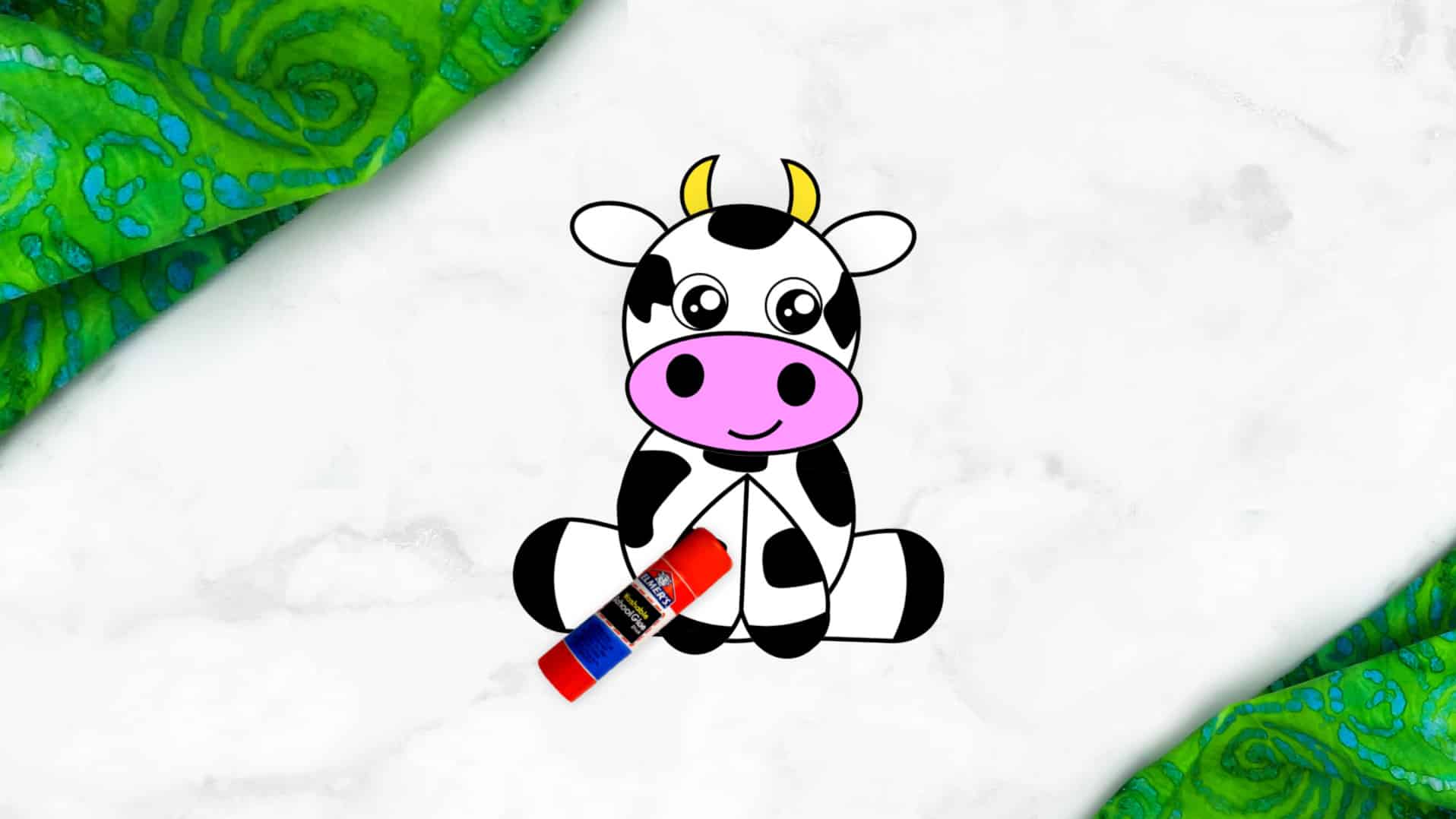 Free Printable Cow Craft template for kids preschoolers toddlers