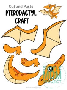 Free Printable Pterodactyl Dinosaur Craft for Preschoolers, toddlers and kindergartners