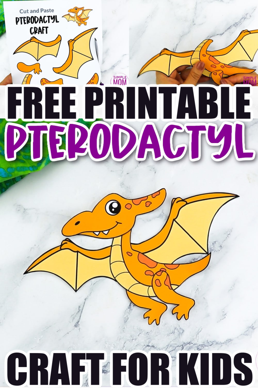 Does your preschooler or kindergarten student love flying dinosaurs? What about fun flying dinosaur paper crafts? You will definitely want to snag up the free printable pattern pterodactyl template. Add a string to the back and change this paper pterodactyl dinosaur craft into a hanging flying one! Click now to download and print the pterodactyl template today!
