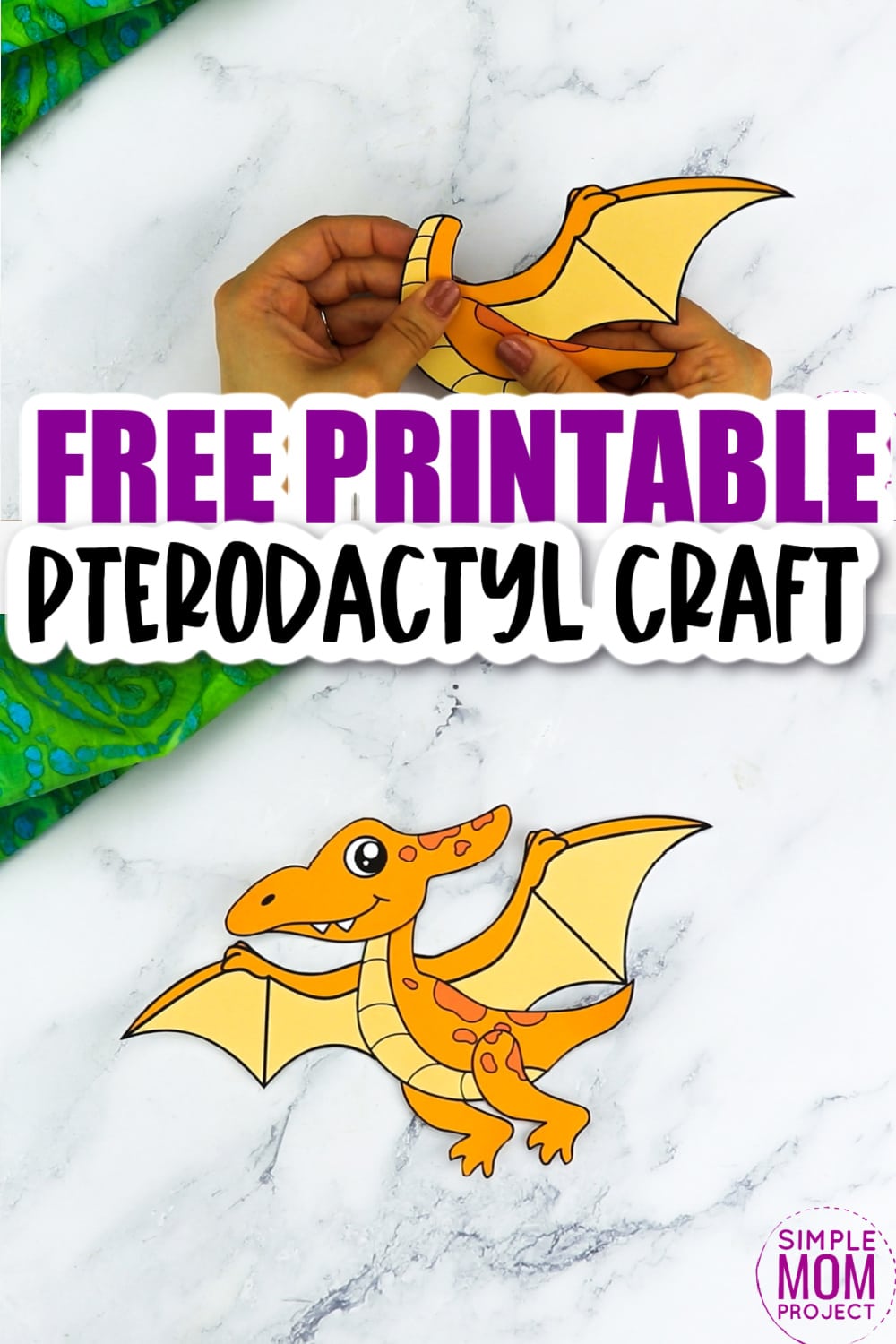 Free Printable Pterodactyl Dinosaur Craft for Preschoolers, toddlers and kindergartners