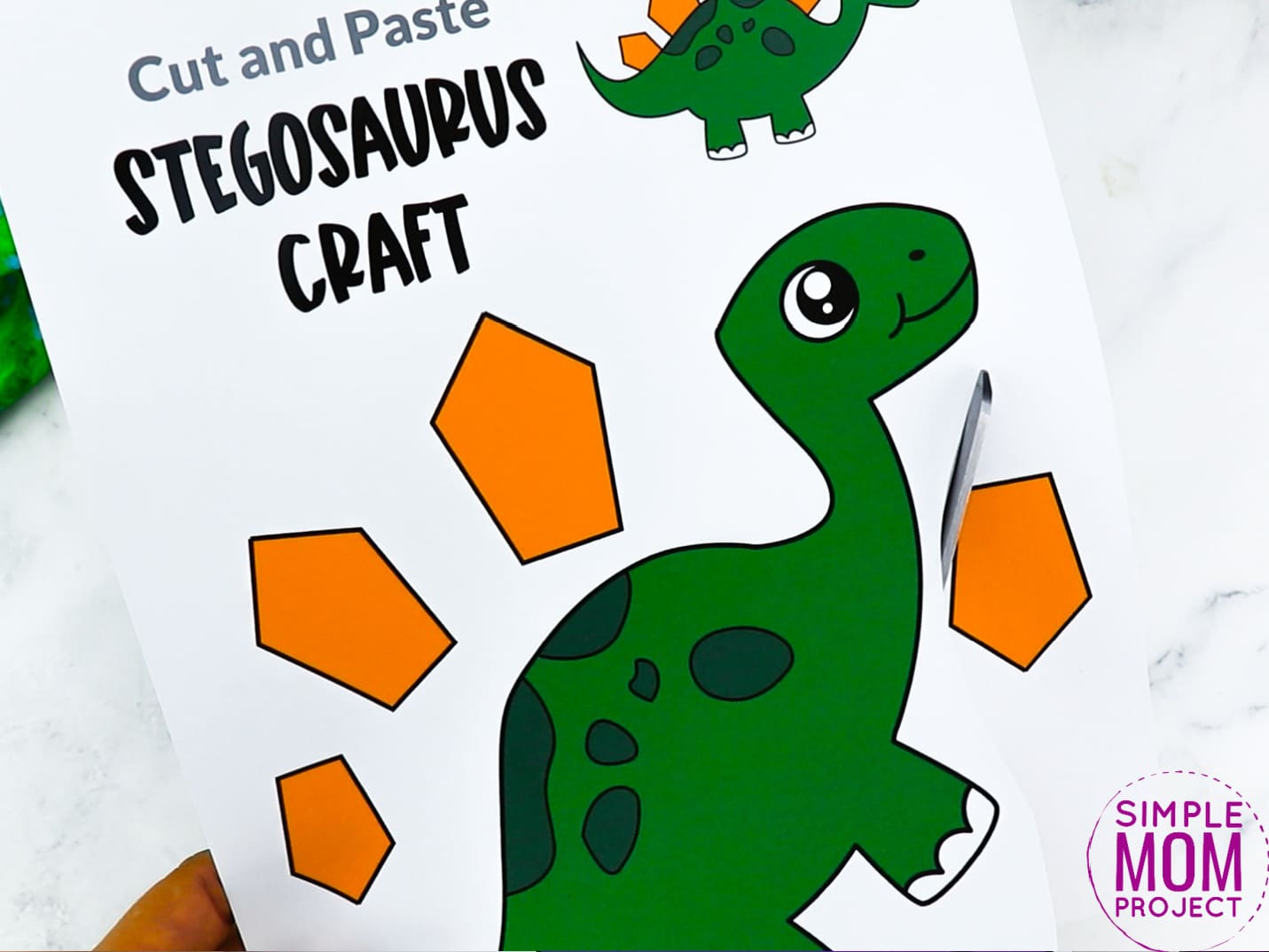 Free Printable Stegosaurus Dinosaur Craft for Preschoolers, toddlers and kindergartners