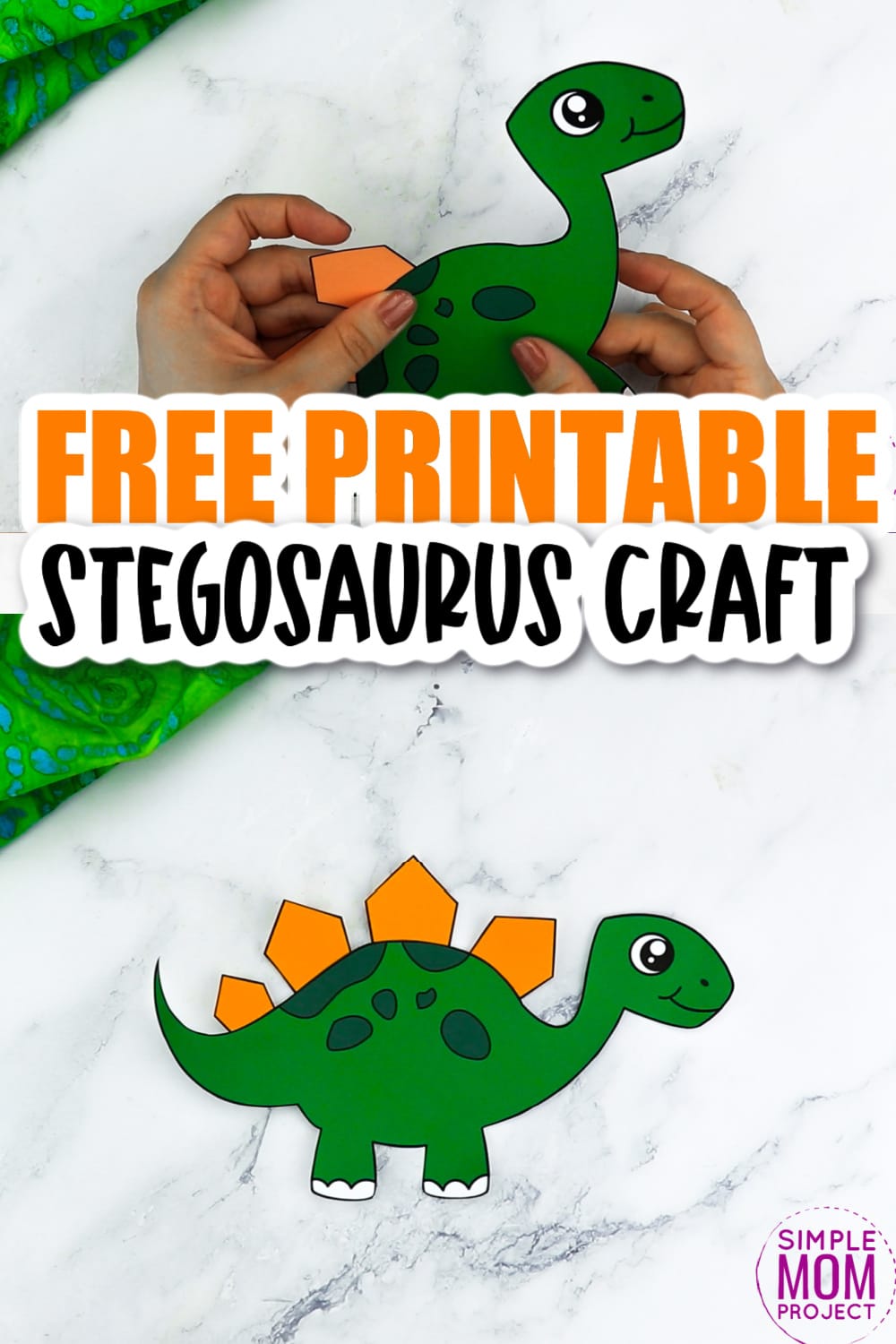 Free Printable Stegosaurus Dinosaur Craft for Preschoolers, toddlers and kindergartners