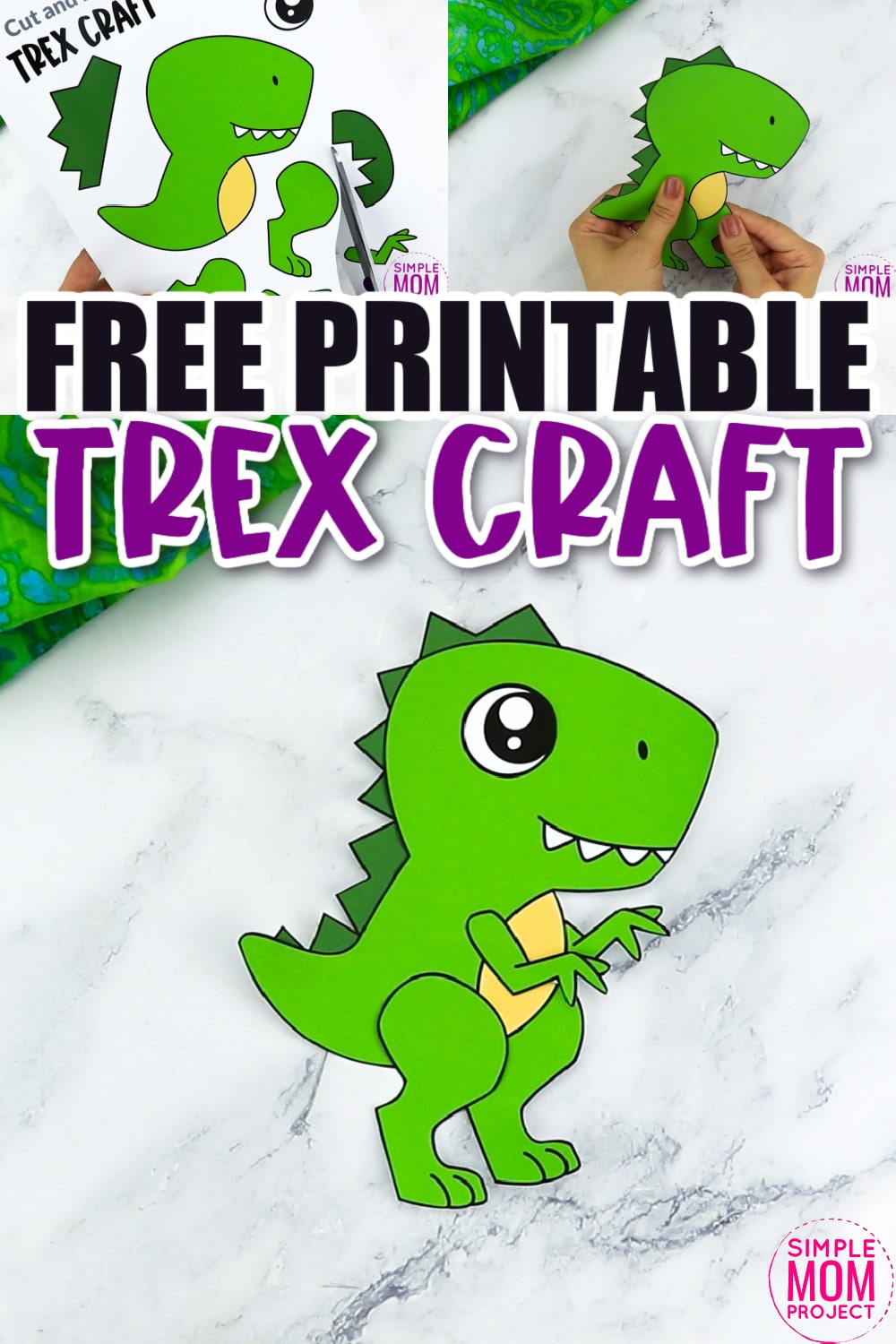 Free Printable Trex Dinosaur Craft for Preschoolers, toddlers and kindergartners