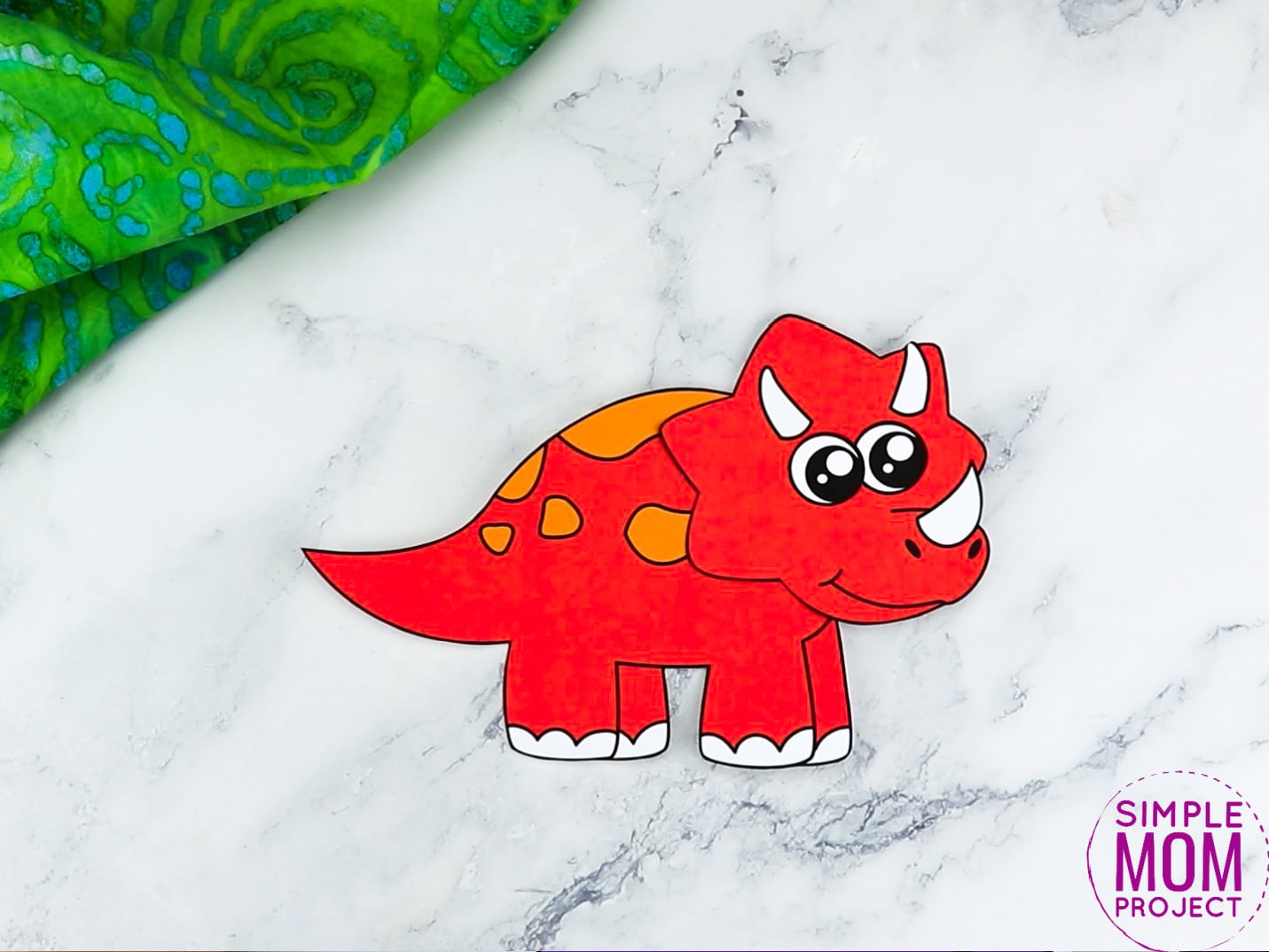 Free Printable Triceratops Dinosaur Craft for Preschoolers, toddlers and kindergartners