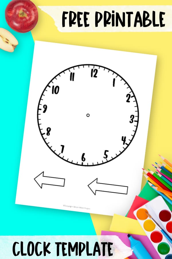 Free printable clock template for kids preschoolers and toddlers