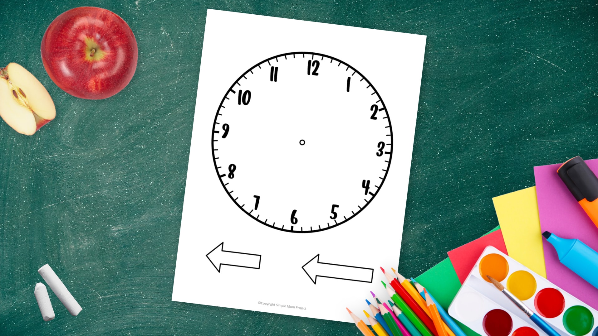 Free printable clock template for kids preschoolers and toddlers
