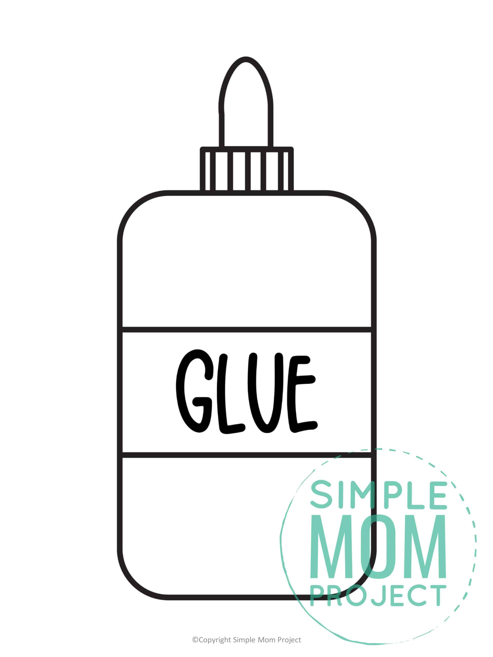 Free printable glue bottle template for kids preschoolers and toddlers