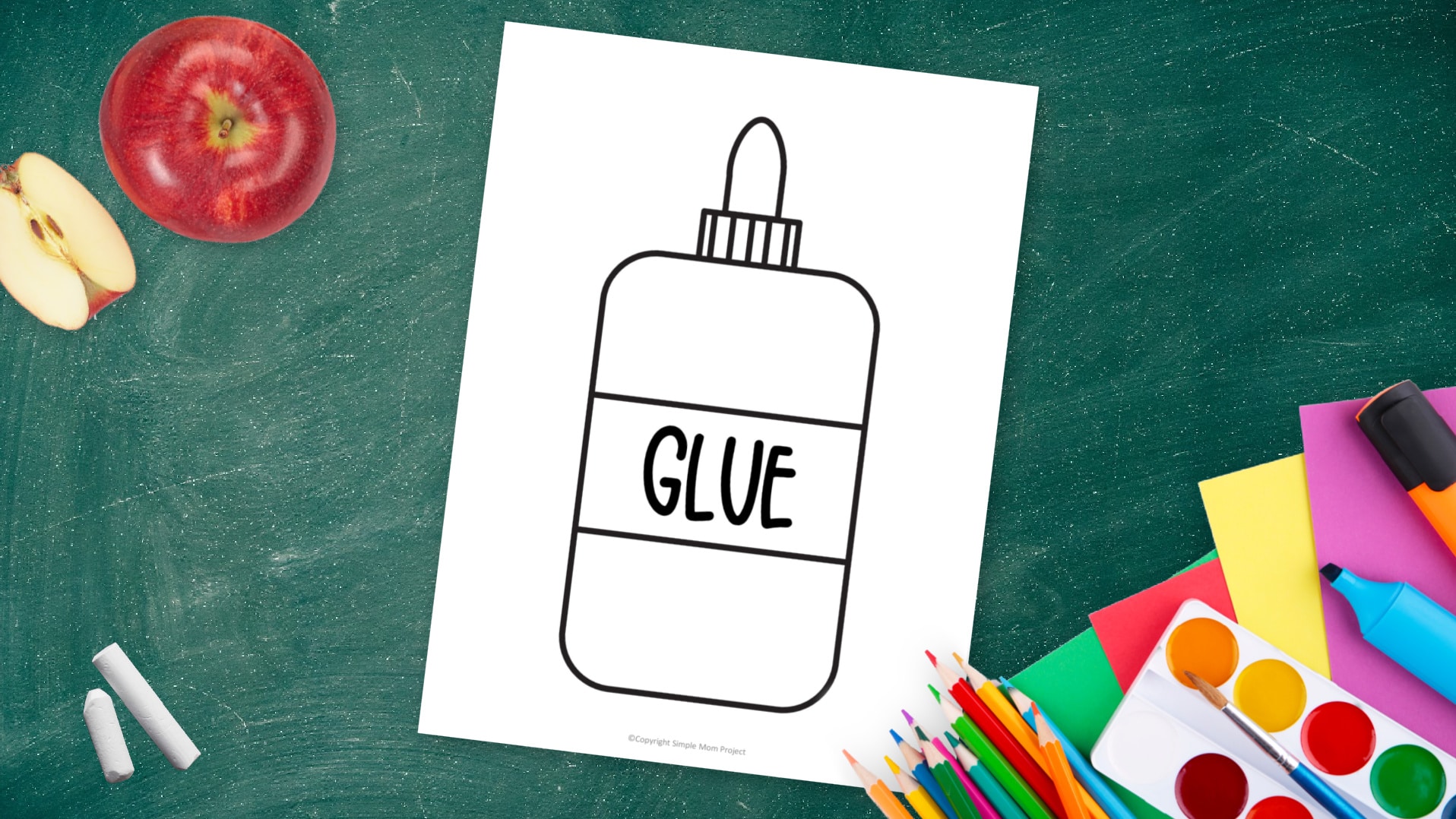 Free printable glue bottle template for kids preschoolers and toddlers