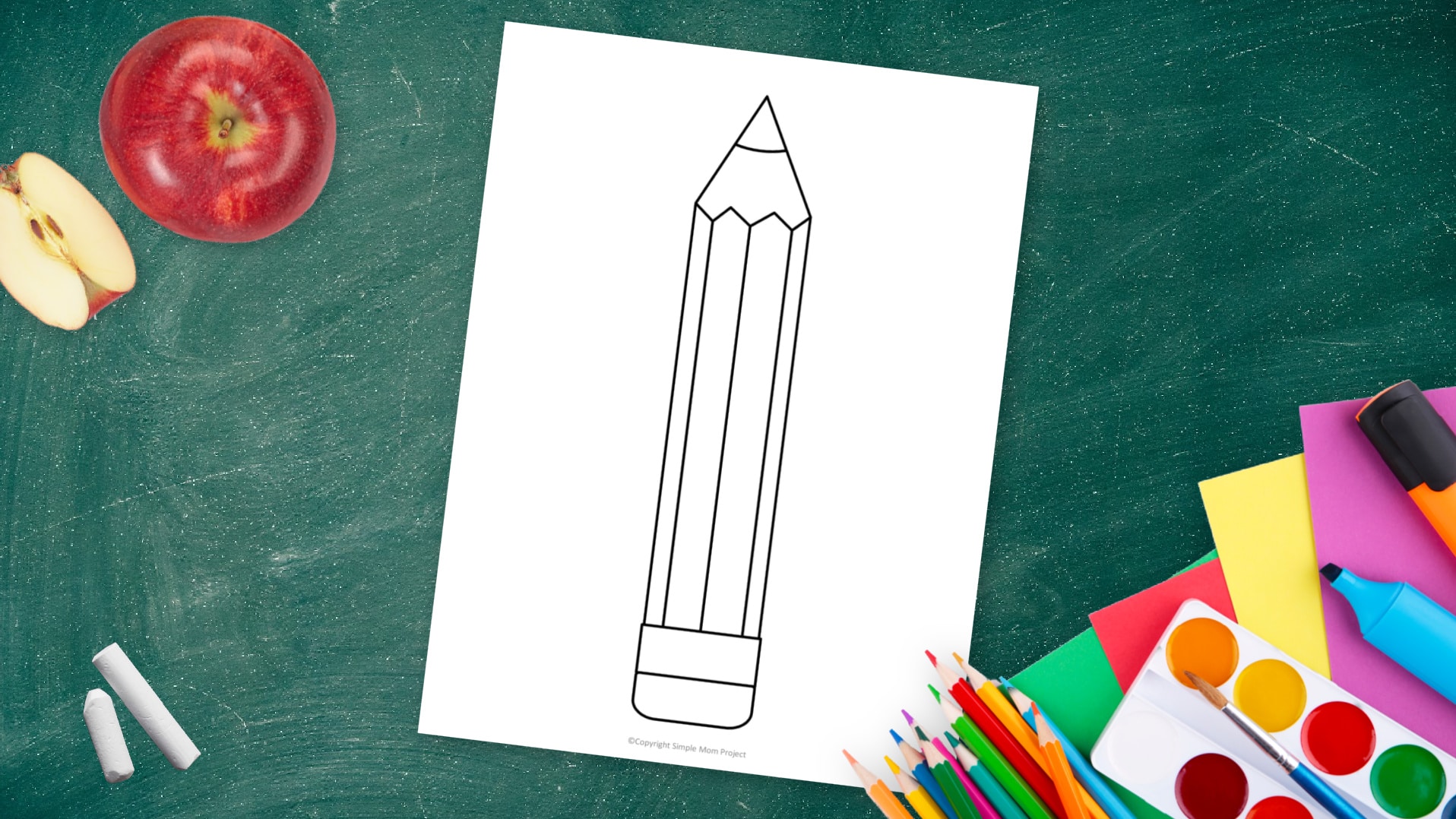 Free printable pencil template for kids preschoolers and toddlers