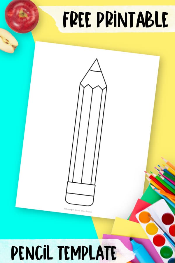 Use this free printable pencil template as a name tag, writing activities or for your teacher bulletin board. The kindergarten students will love drawing and coloring all over this pencil outline template