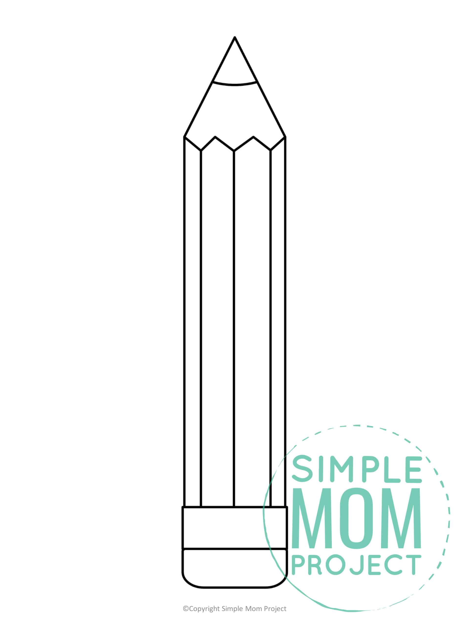 Free printable pencil template for kids preschoolers and toddlers