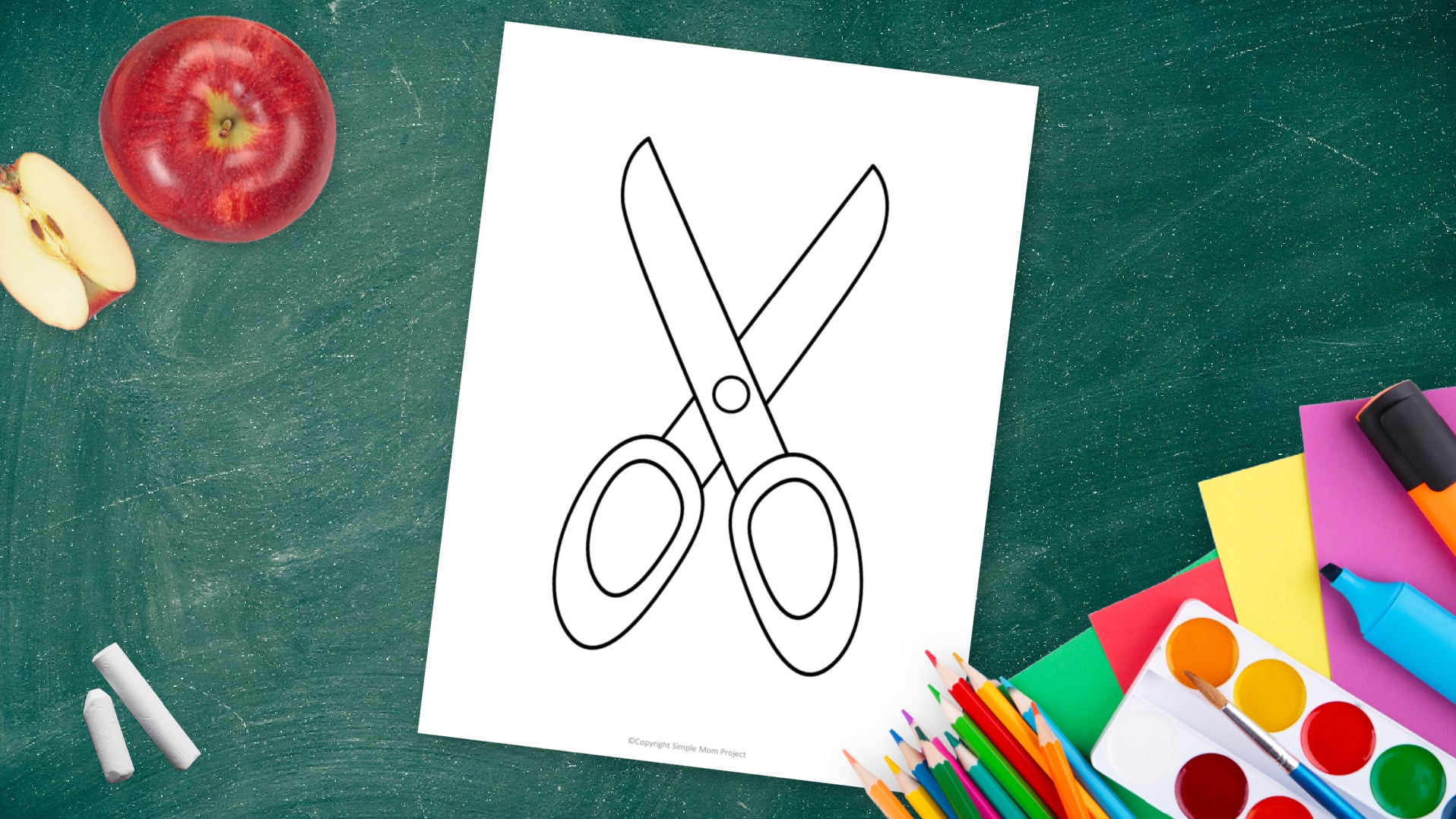 Free printable scissors template for kids preschoolers and toddlers