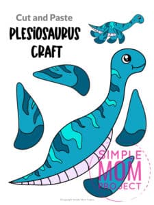 Printable Plesiosaurus Dinosaur craft for preschoolers toddlers