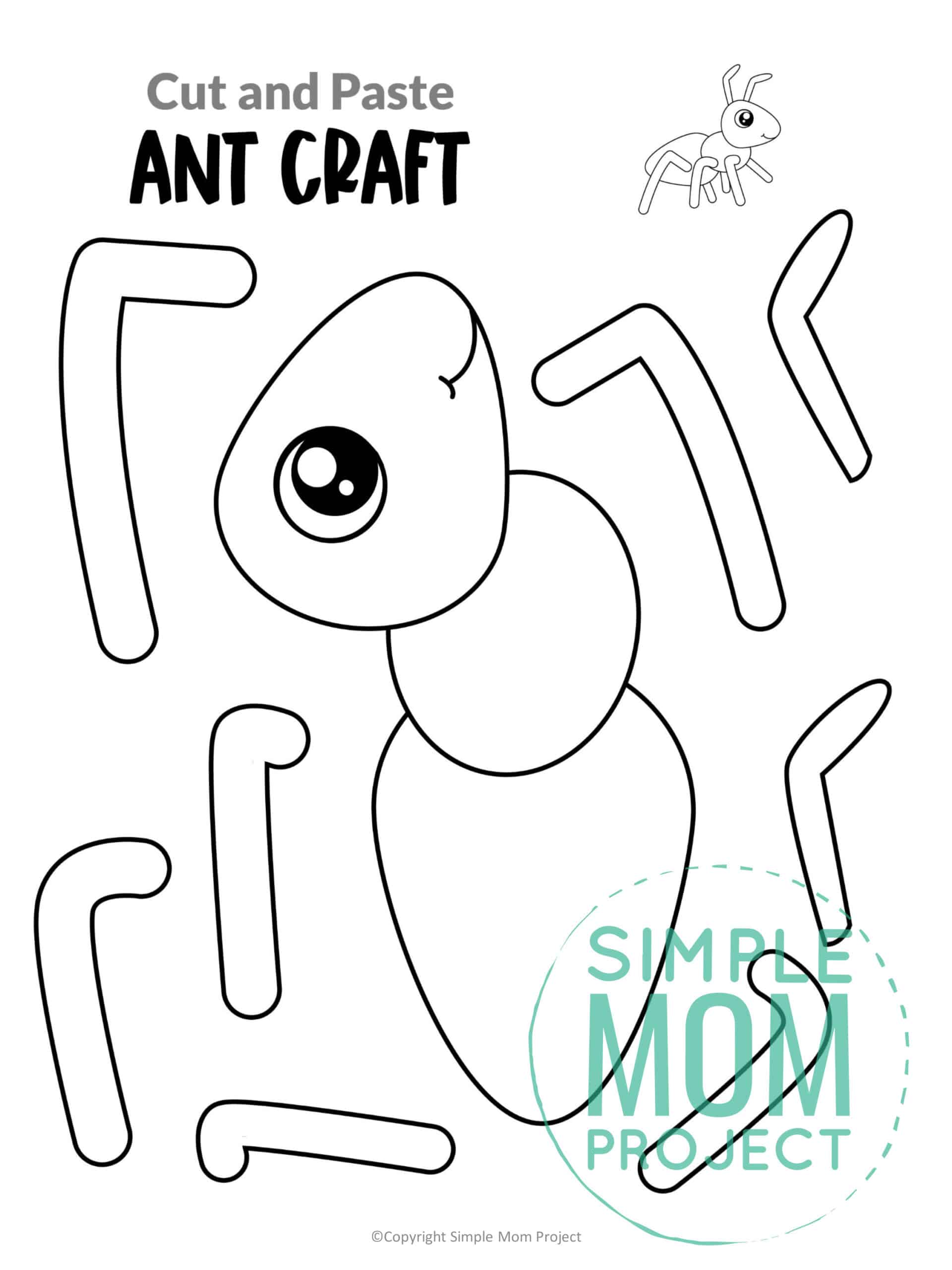 Free Printable Ant Craft for Kids, preschoolers and toddlers