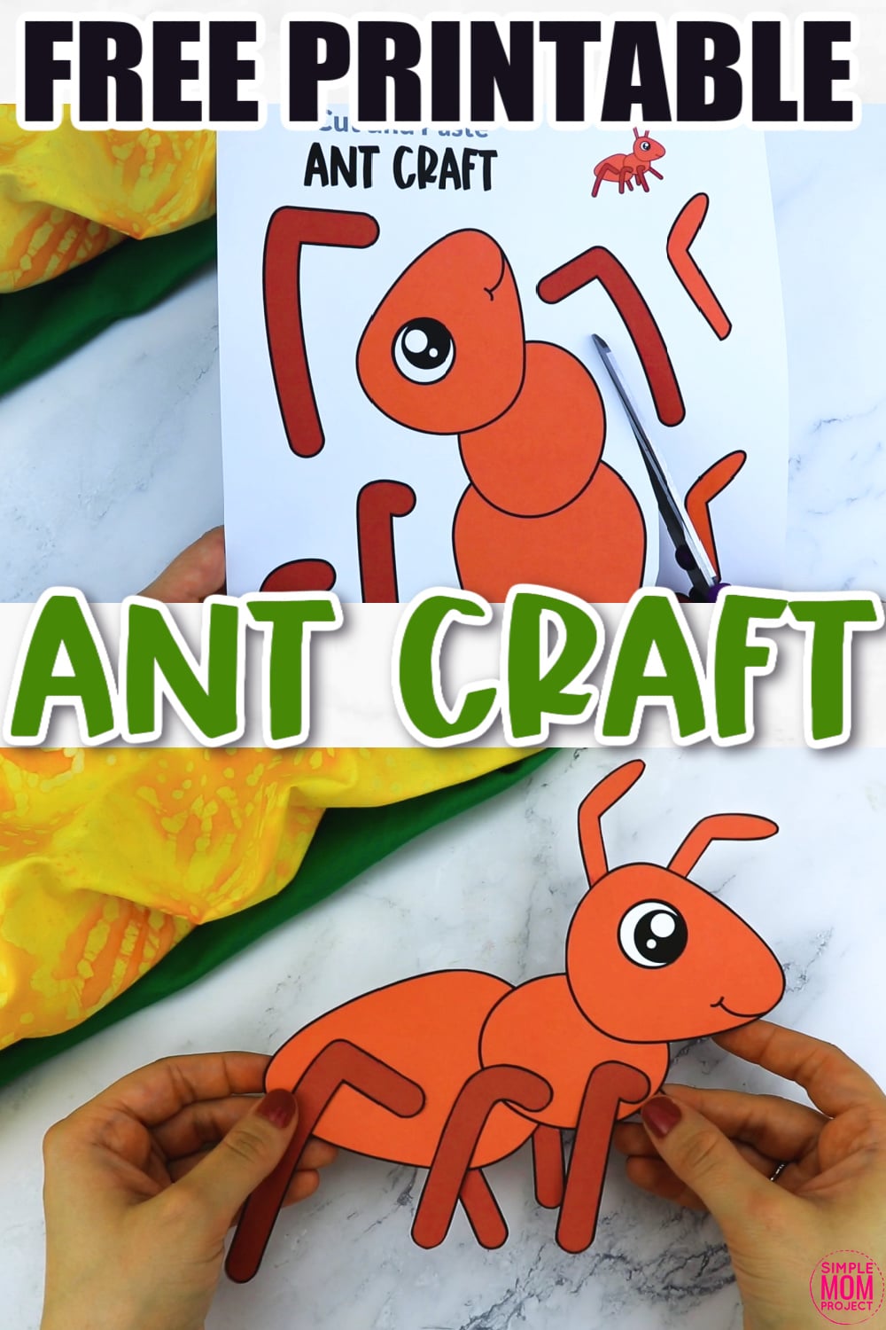 Free Printable Ant Craft for Kids, preschoolers and toddlers