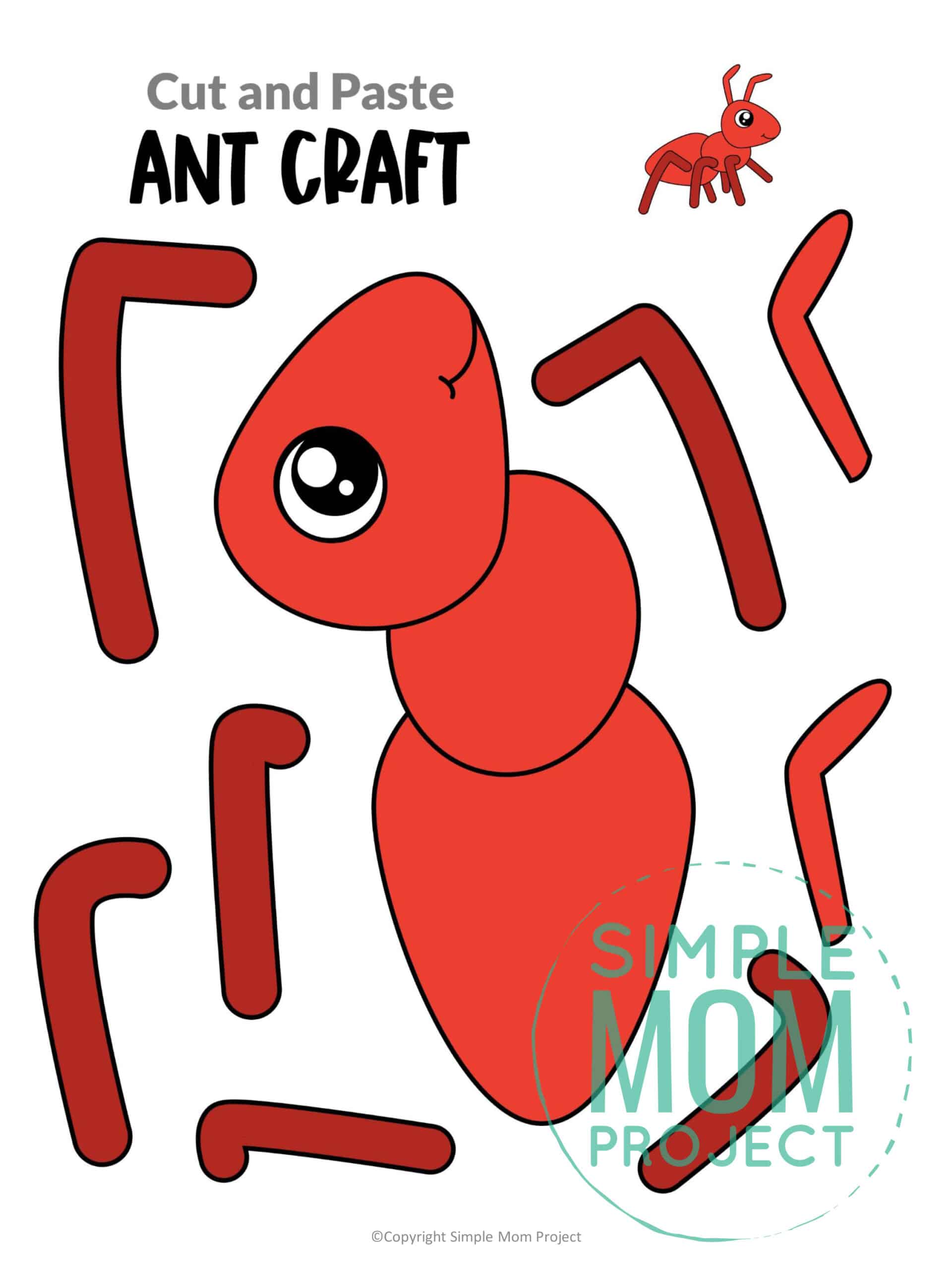 Free Printable Ant Craft for Kids, preschoolers and toddlers