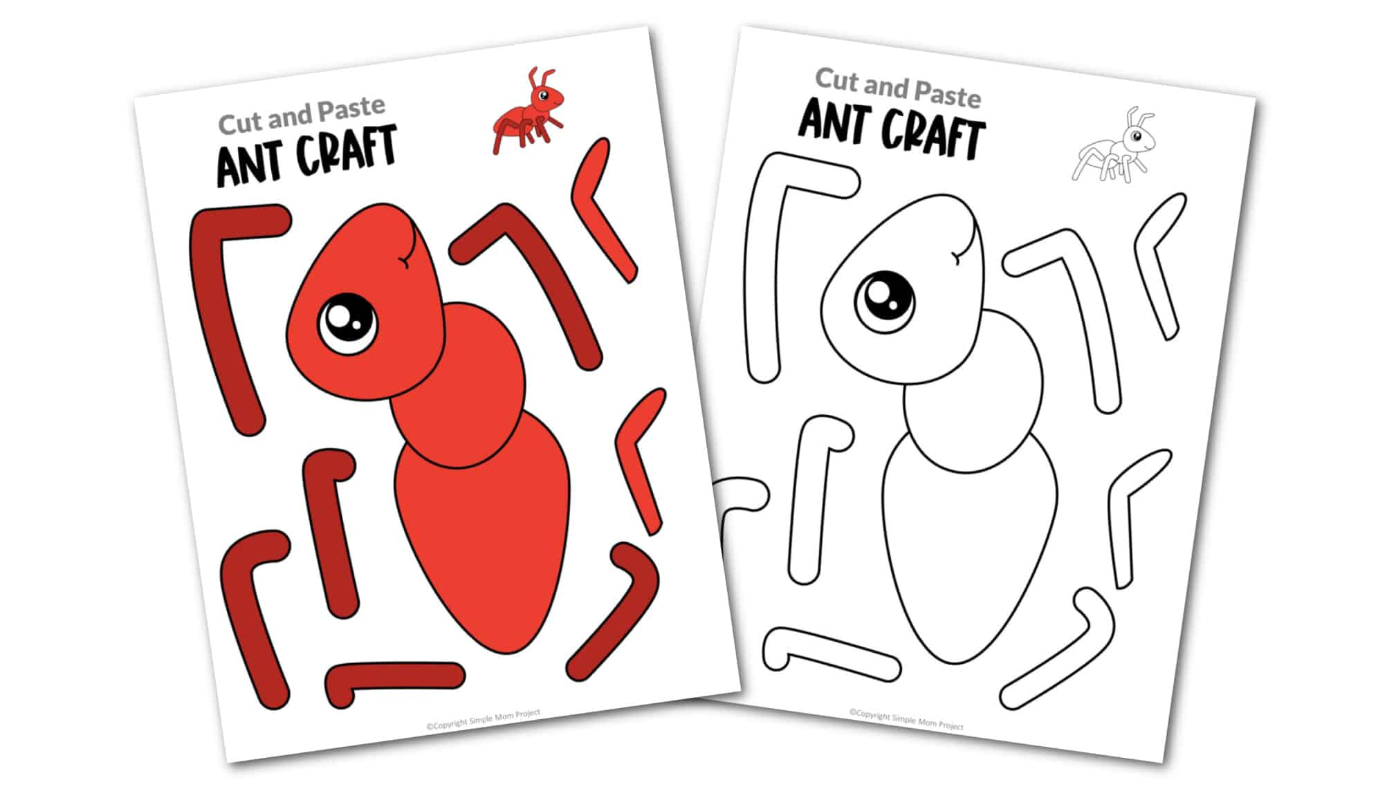 Free Printable Ant Craft for kids, preschoolers and toddlers