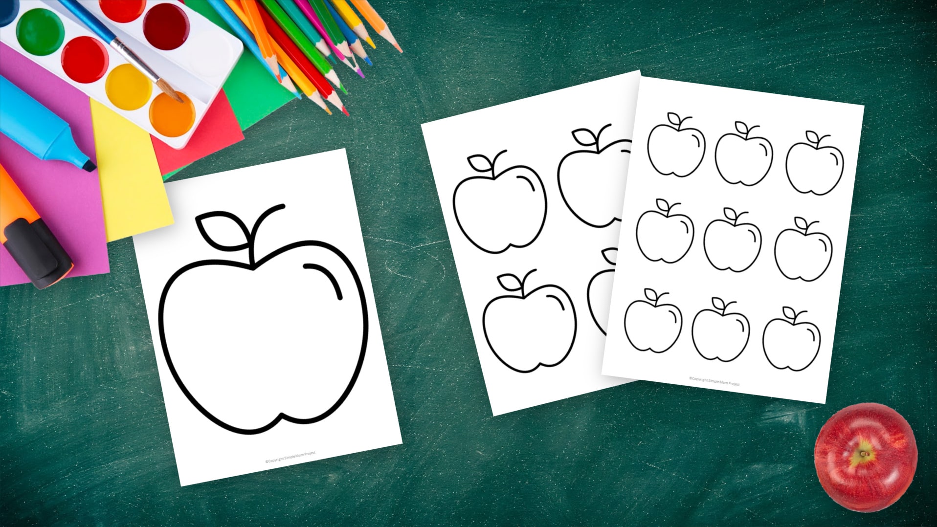 Free Printable Apple Template for Fall Crafts, Autumn Apple Crafts, Teacher Appreciation Crafts 3