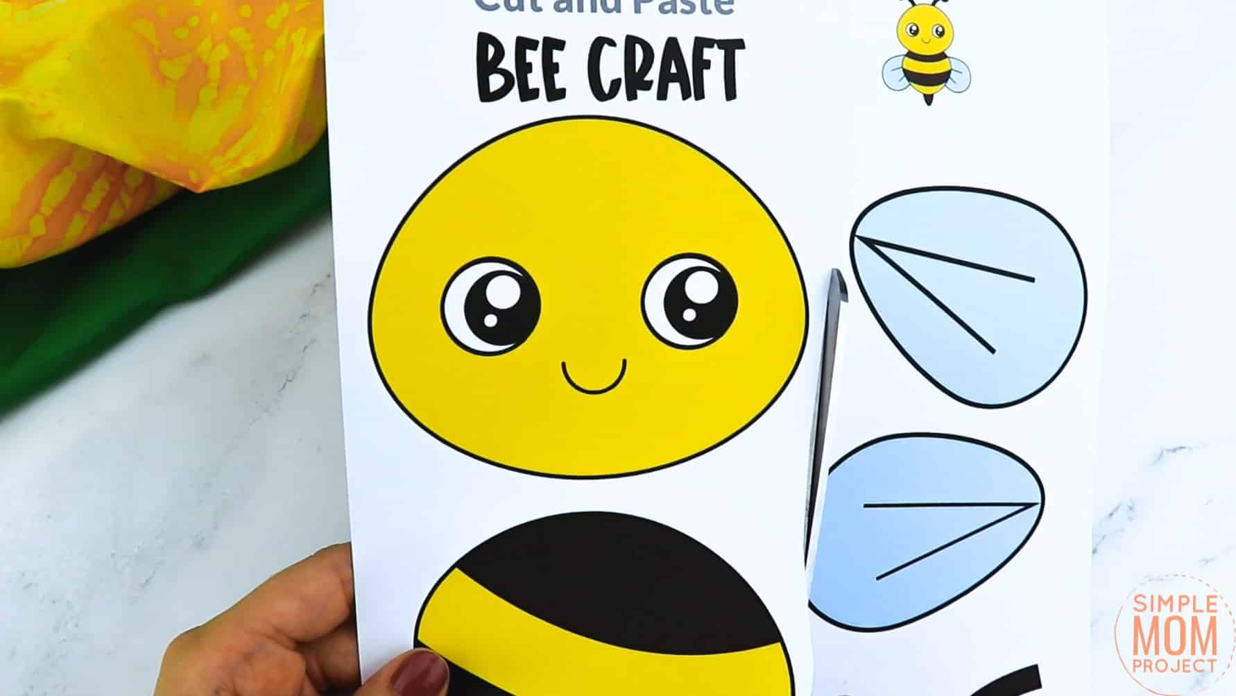 Free Printable Bee Craft for Kids, preschoolers and toddlers