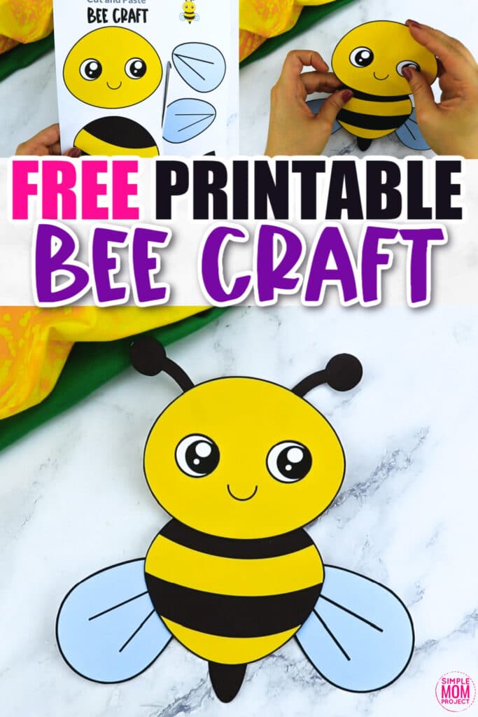 Click now for a simple way to teach the letter B in the alphabet, click now to download and print this easy bumble bee craft today! This bug craft is an easy preschool, kindergarten or toddler printable bee craft! Turn it into a puppet by using recycled materials and gluing the bee template to a paper plate or Popsicle stick. Options for this bumble bee craft are endless!