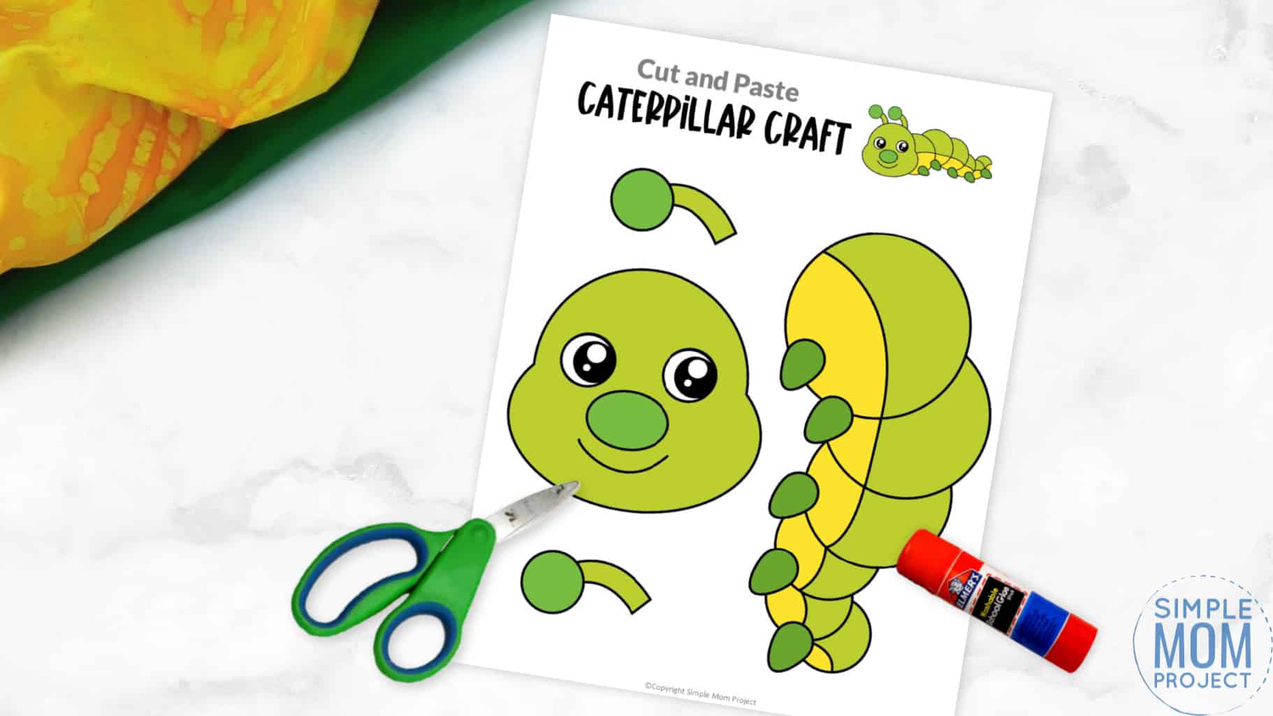 Free Printable Caterpillar Craft for Kids, preschoolers and toddlers