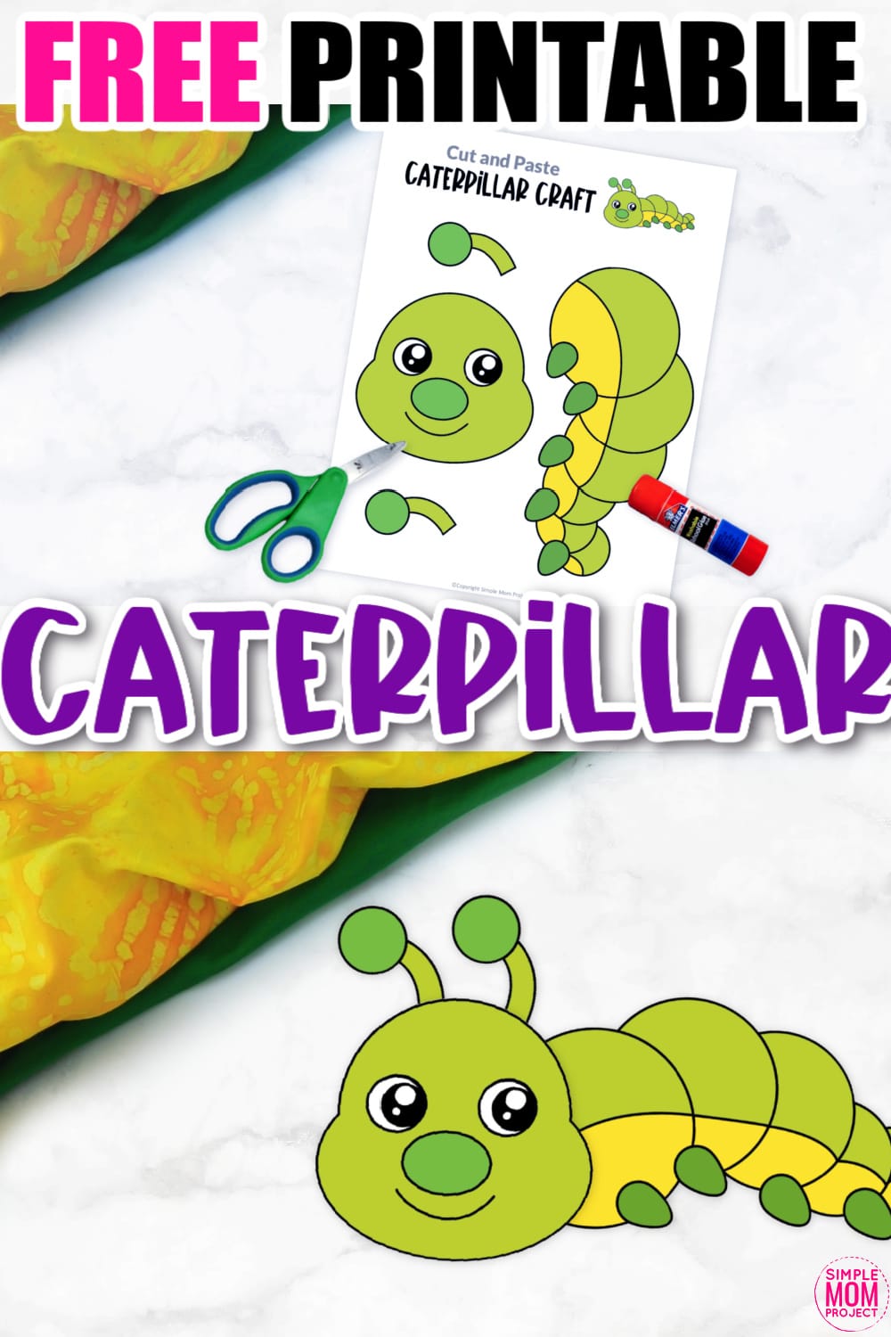 Free Printable Caterpillar Craft for Kids, preschoolers and toddlers