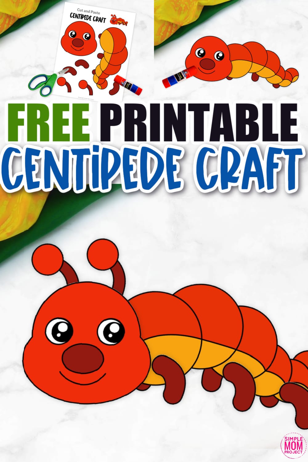 Free Printable Centipede Craft for Kids, preschoolers and toddlers