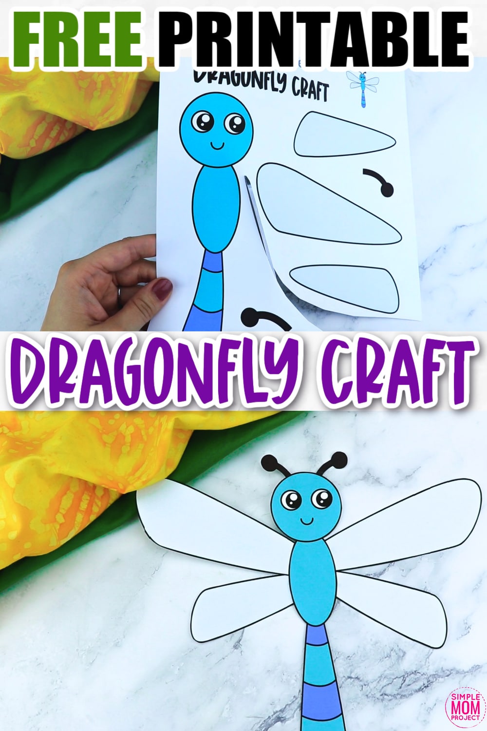 Free Printable Dragonfly Craft for Kids, preschoolers and toddlers