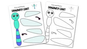 Free Printable Dragonfly Craft for kids, preschoolers and toddlers
