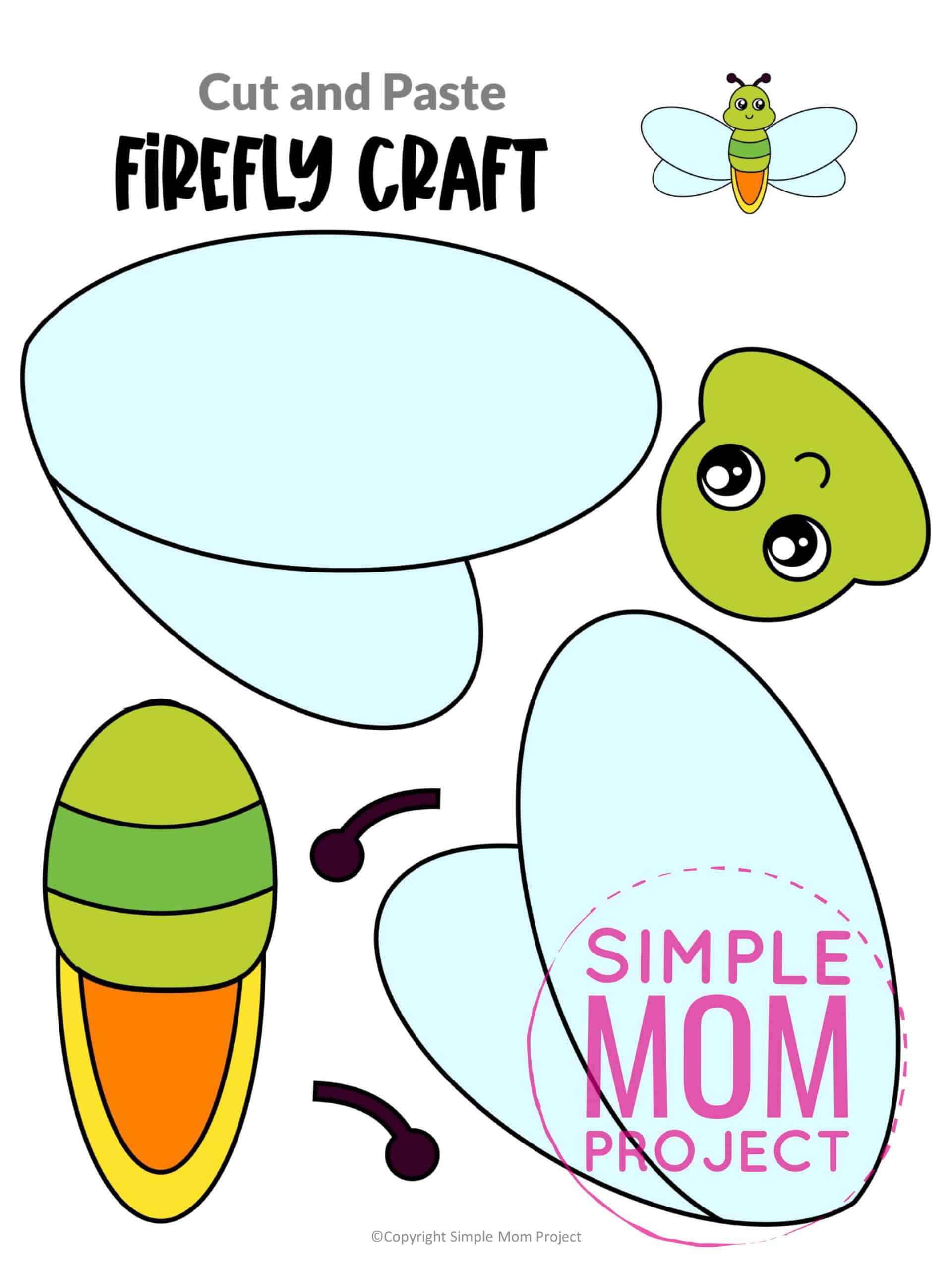Free Printable Firefly Craft for Kids, preschoolers and toddlers