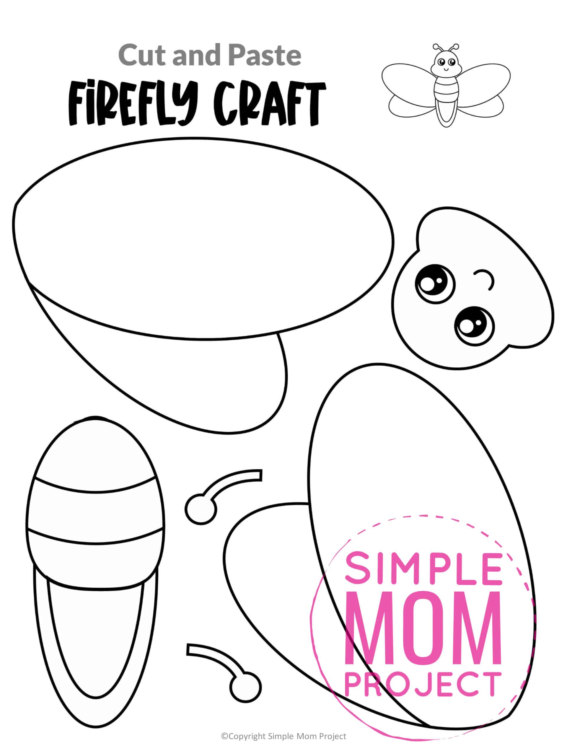 Free Printable Firefly Craft for Kids, preschoolers and toddlers