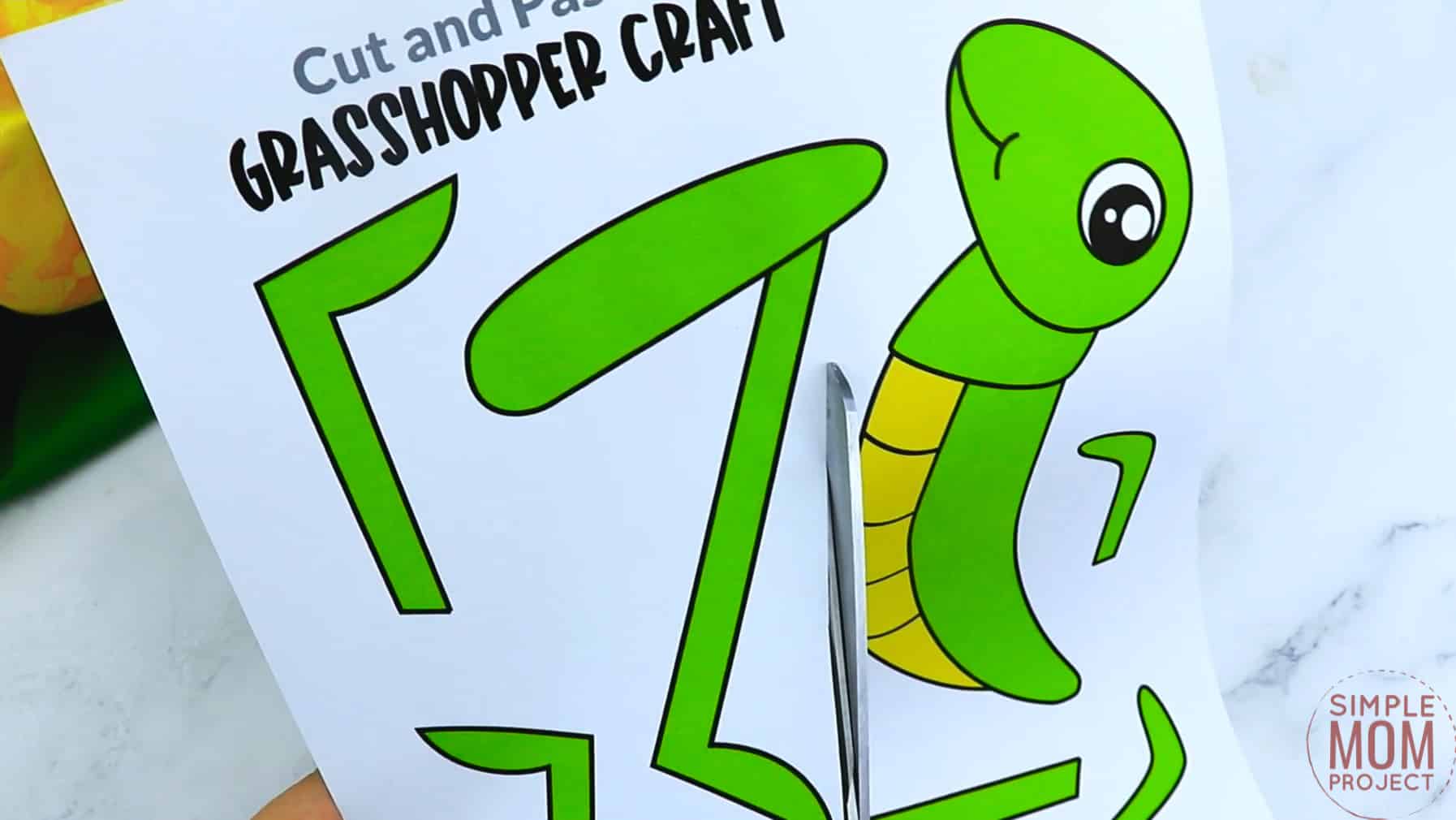 Free Printable Grasshopper Craft for Kids, preschoolers and toddlers
