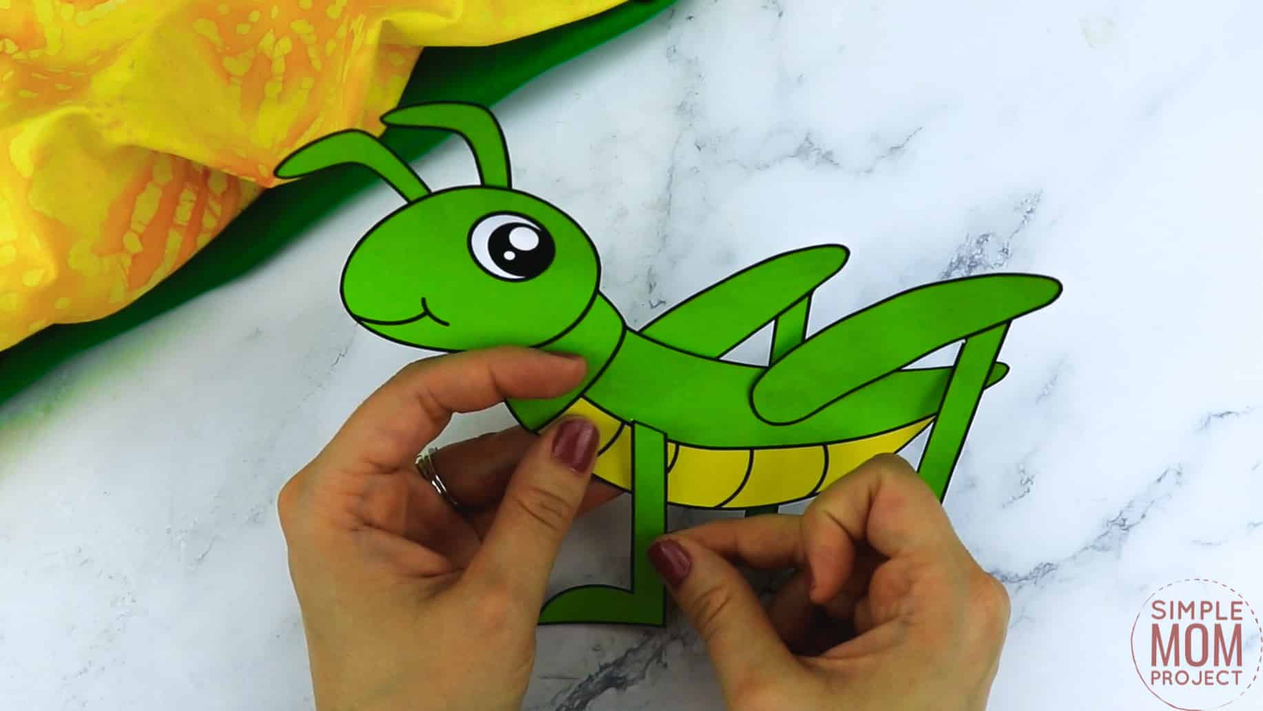 Free Printable Grasshopper Craft for Kids, preschoolers and toddlers