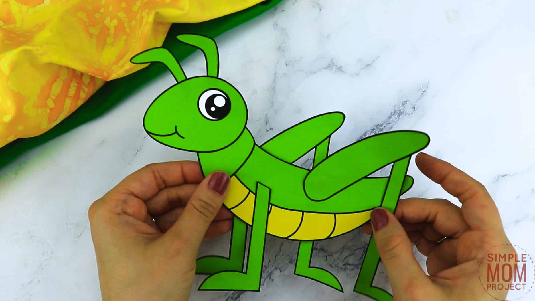 Free Printable Grasshopper Craft for Kids, preschoolers and toddlers