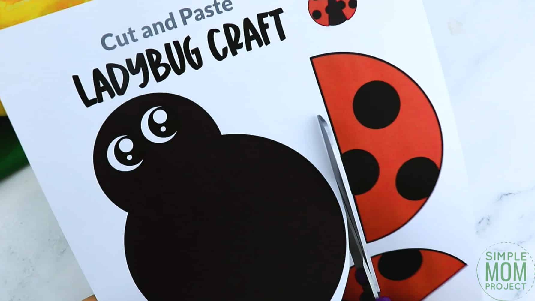 Free Printable Ladybug Craft for Kids, preschoolers and toddlers