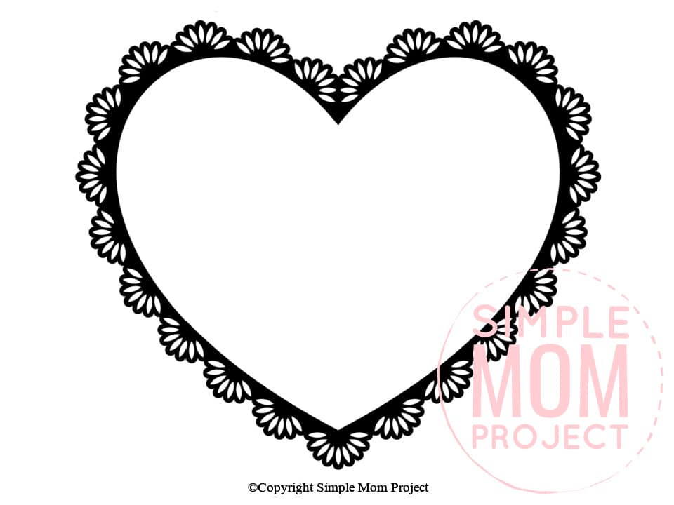 Free Printable Large Shape Heart Template heart stencil heart cut out heart outline