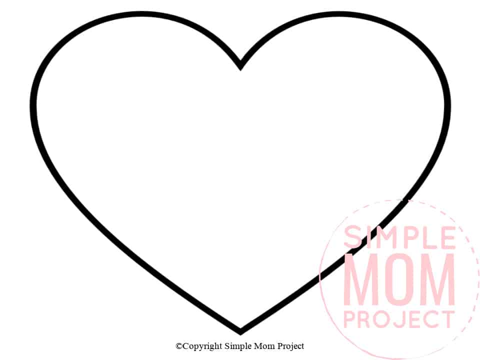 Free Printable Large Shape Heart Template heart stencil heart cut out heart outline