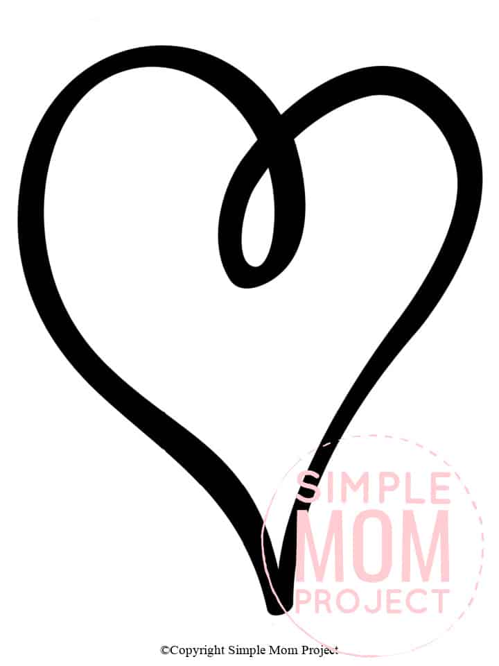 Free Printable Large Shape Heart Template heart stencil heart cut out heart outline