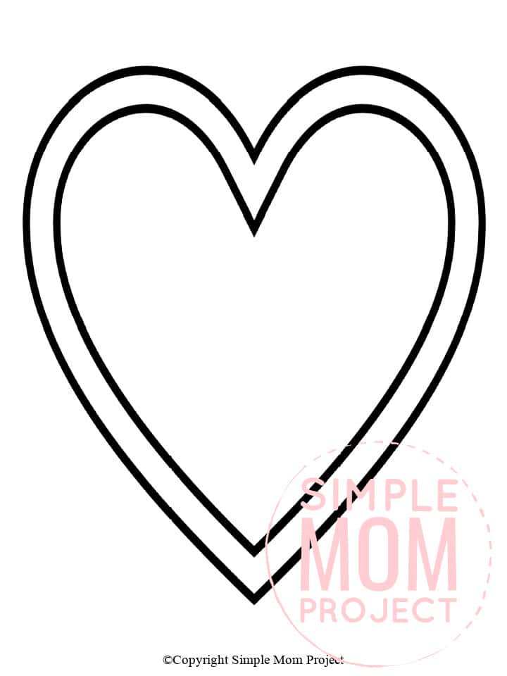 Free Printable Large Shape Heart Template heart stencil heart cut out heart outline