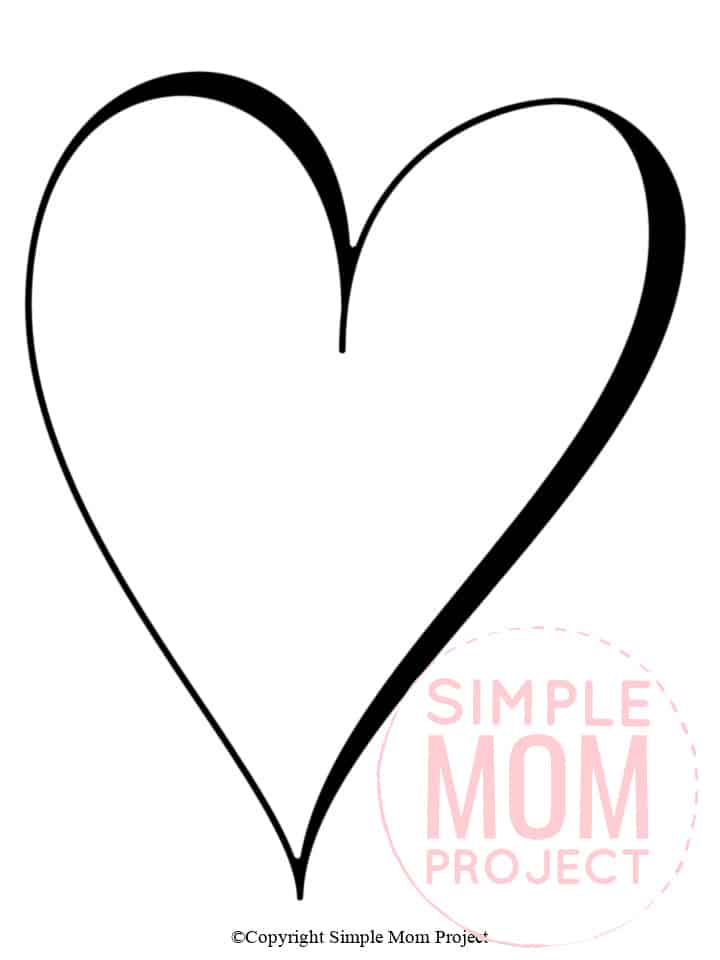 Free Printable Large Shape Heart Template heart stencil heart cut out heart outline