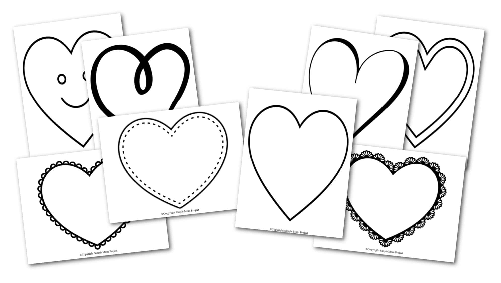 Free Printable Large Shape Heart Template heart stencil heart cut out heart outline