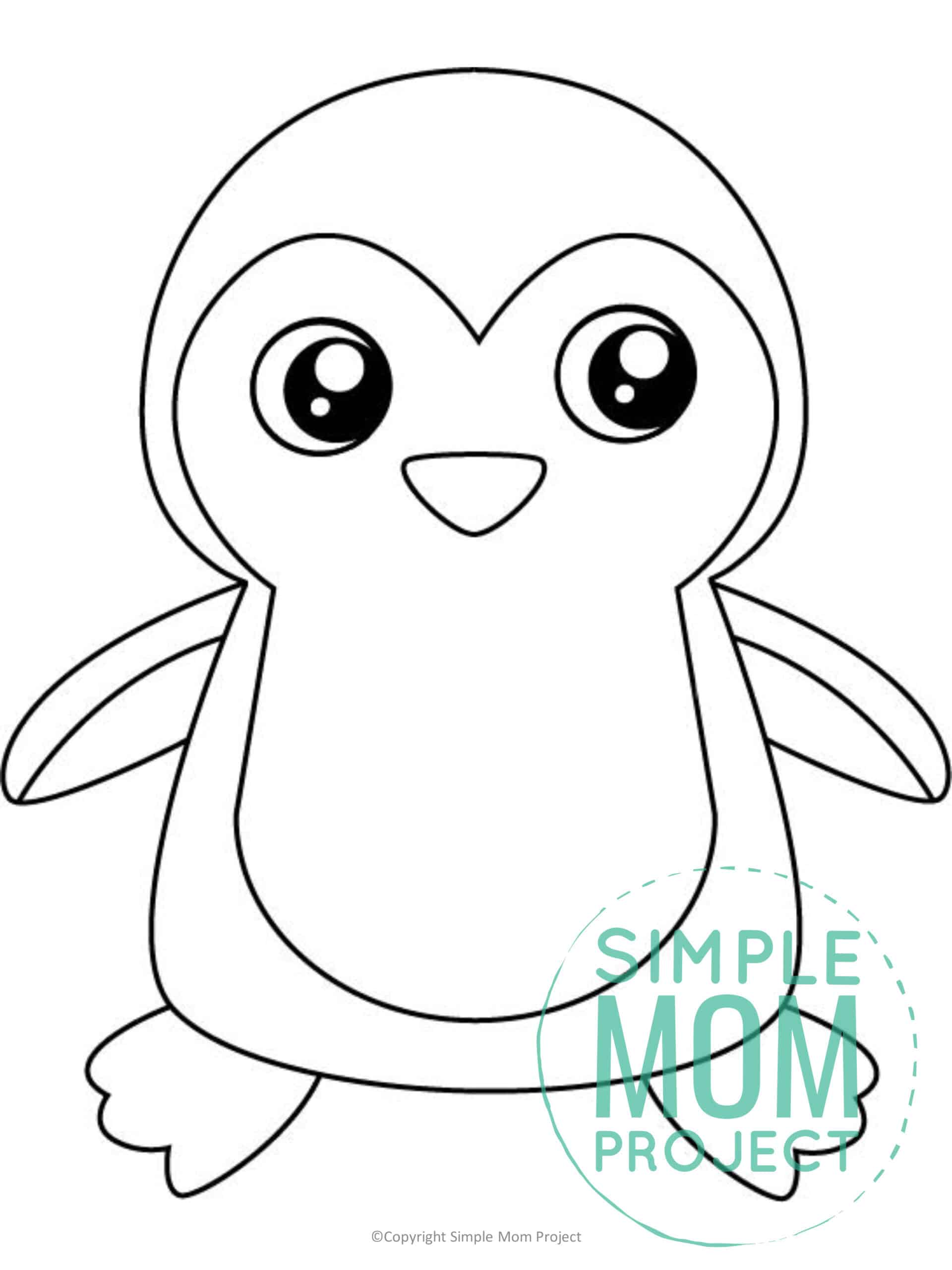 Free Printable Penguin Template for kids preschoolers toddlers