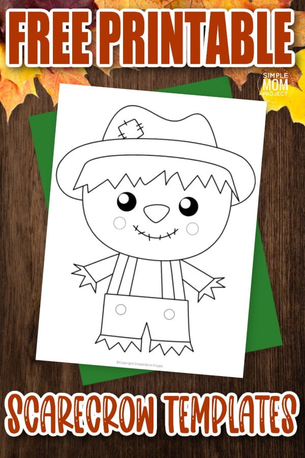 Are you looking for a simple and cute printable preschool or kindergarten autumn activity? These easy scarecrow templates are just the thing! Cut them out and glue the scarecrow outline to a paper plate or a paper bag. You can even turn your classroom bulletin board with these friendly pumpkin templates!