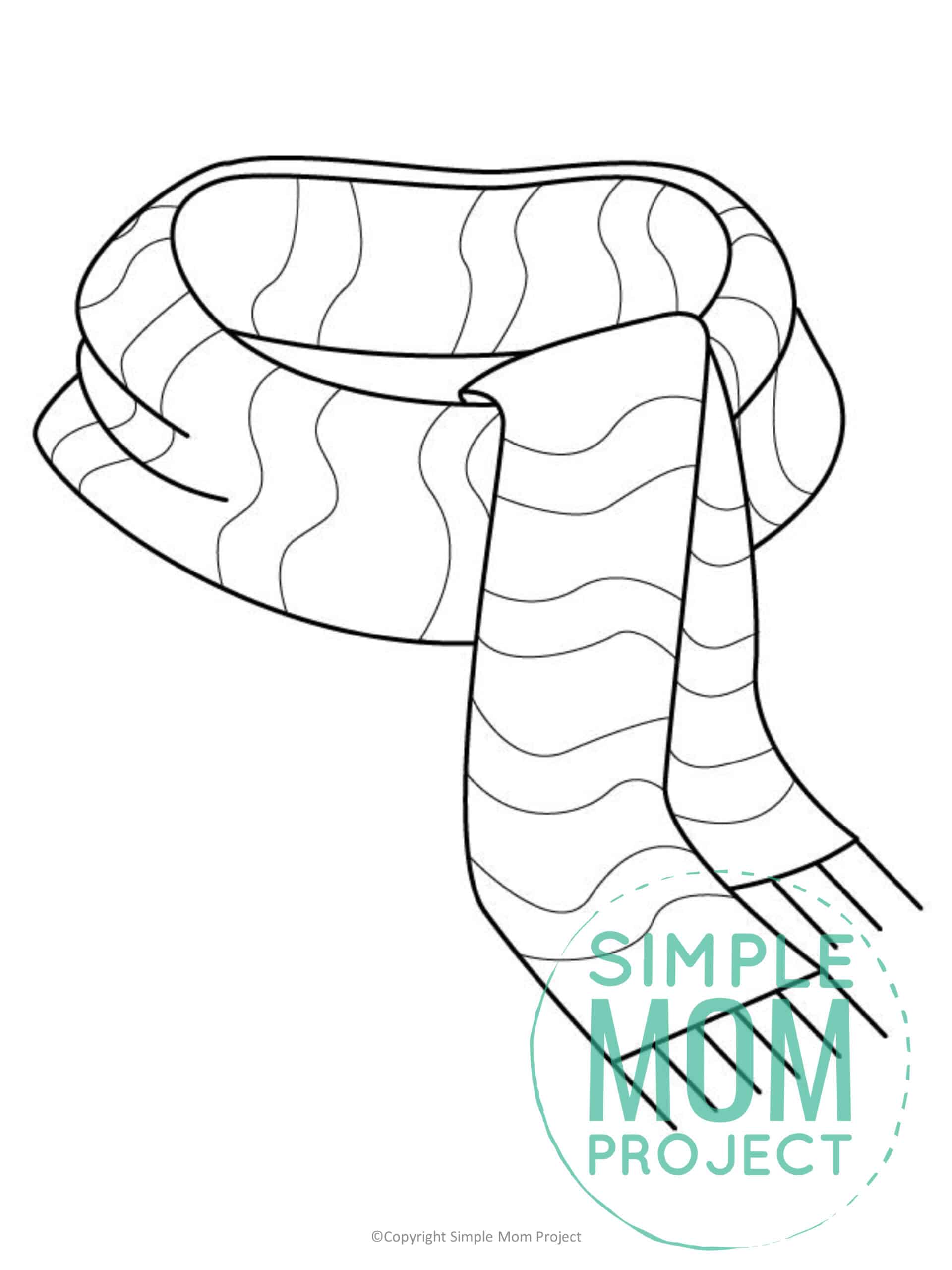 Free Printable Scarf Template for kids preschoolers toddlers