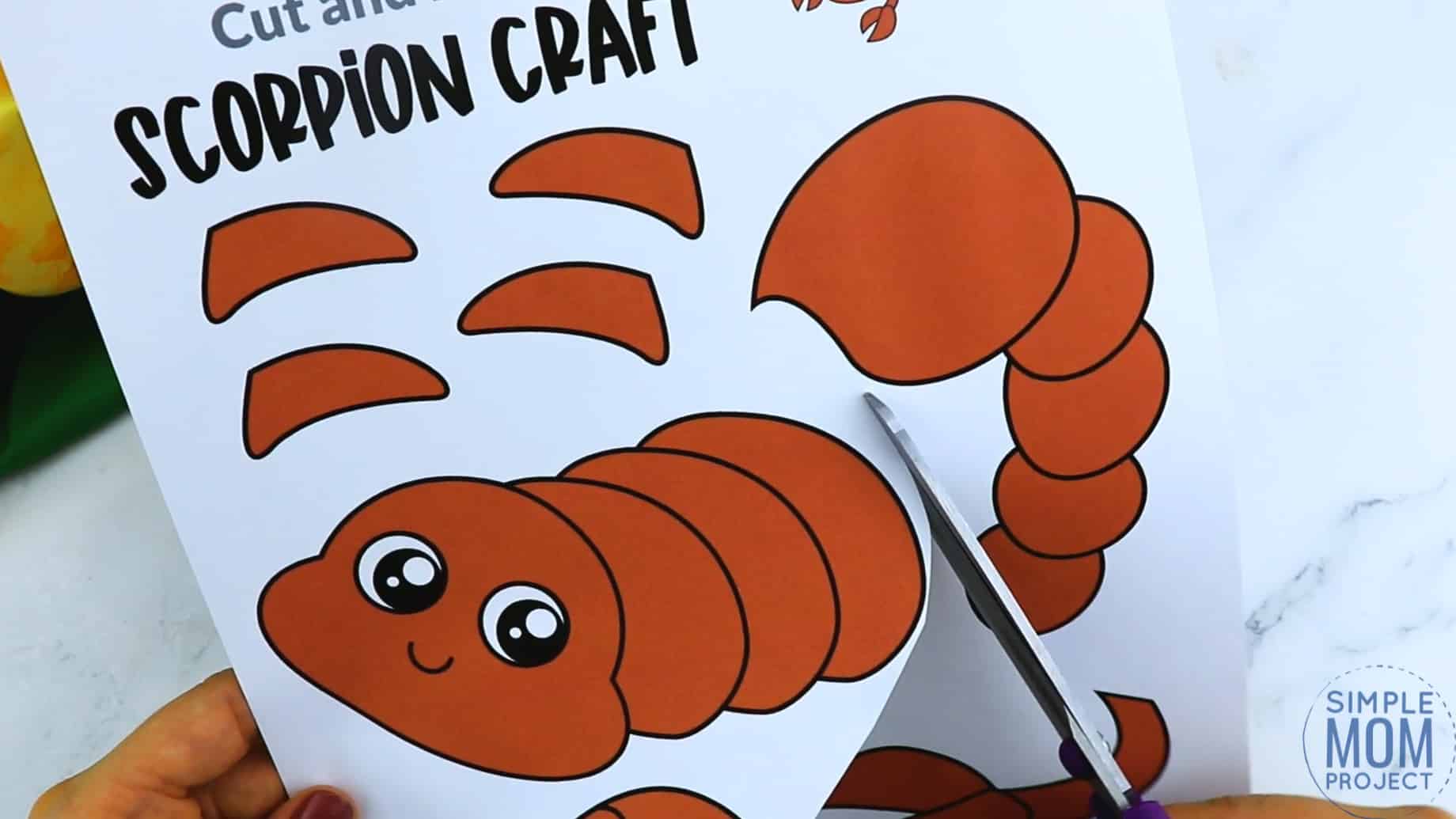 Free Printable Scorpion Craft for Kids, preschoolers and toddlers