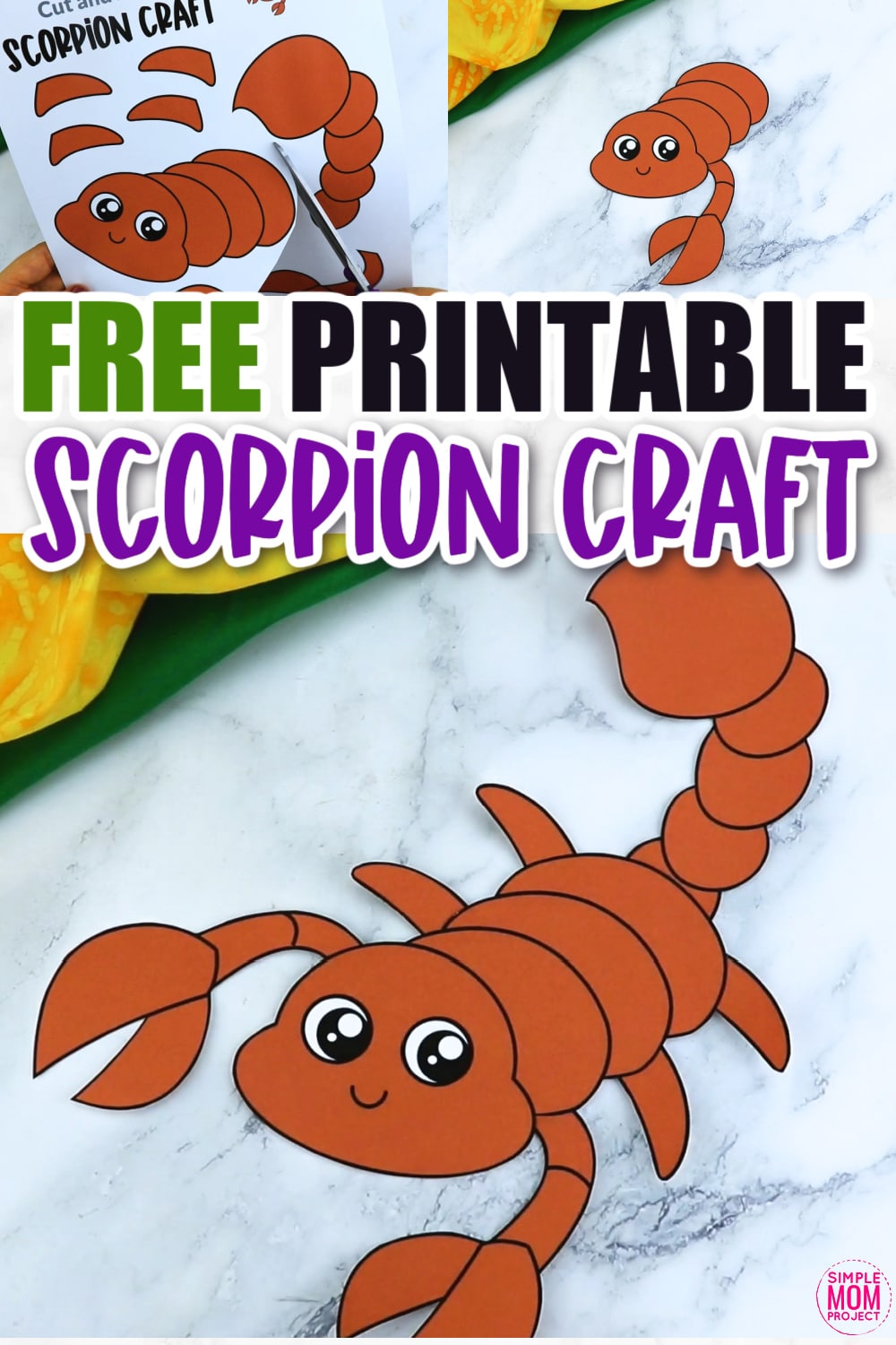 Click now for a simple way to teach the letter S in the alphabet, click now to download and print this scorpion craft today! This bug craft is an easy preschool, kindergarten or toddler printable scorpion craft! Turn it into a black or hairy scorpion puppet activity with a toilet paper roll or clothespin. Options for this scorpion craft are endless!