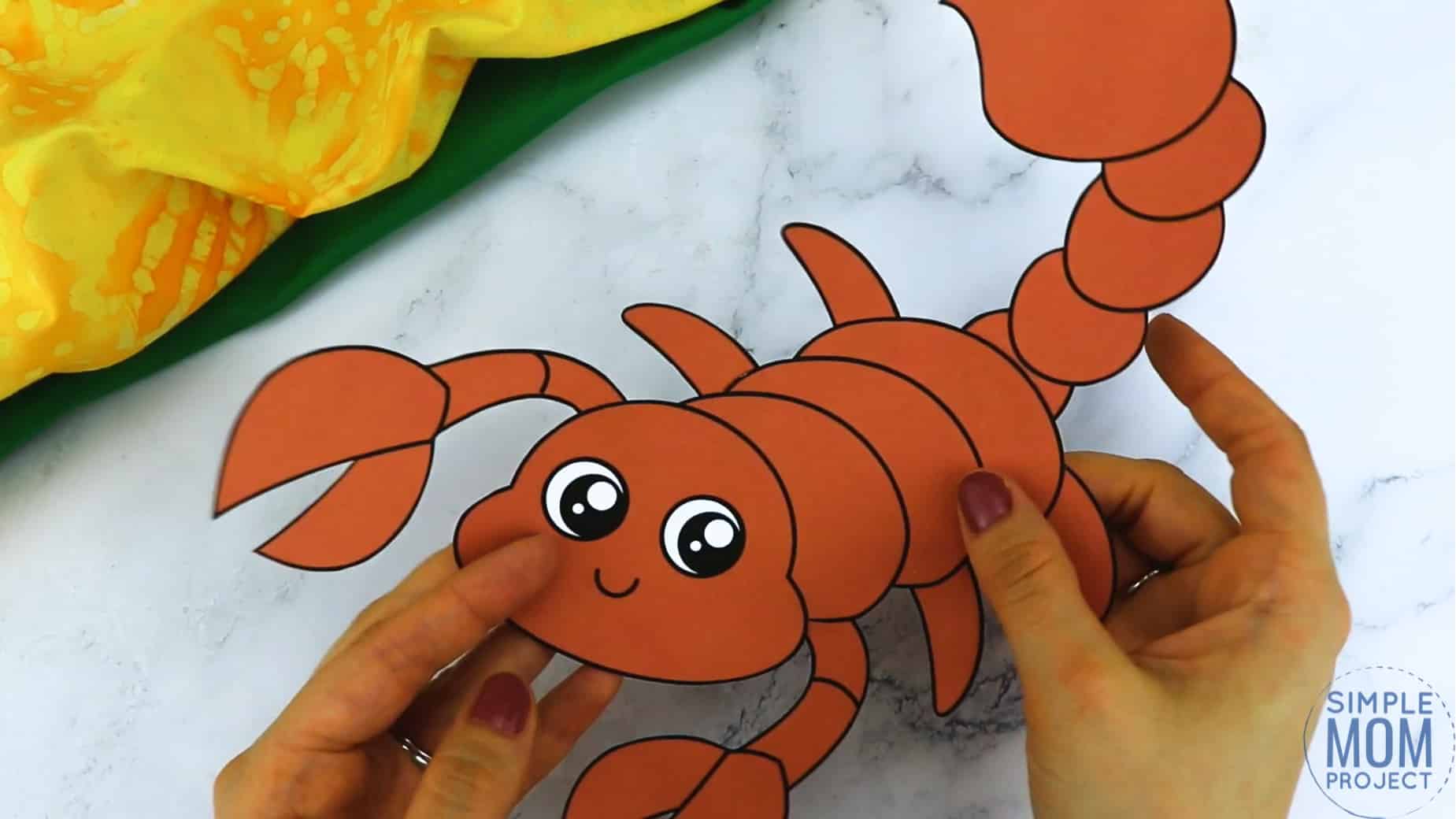 Free Printable Scorpion Craft for Kids, preschoolers and toddlers