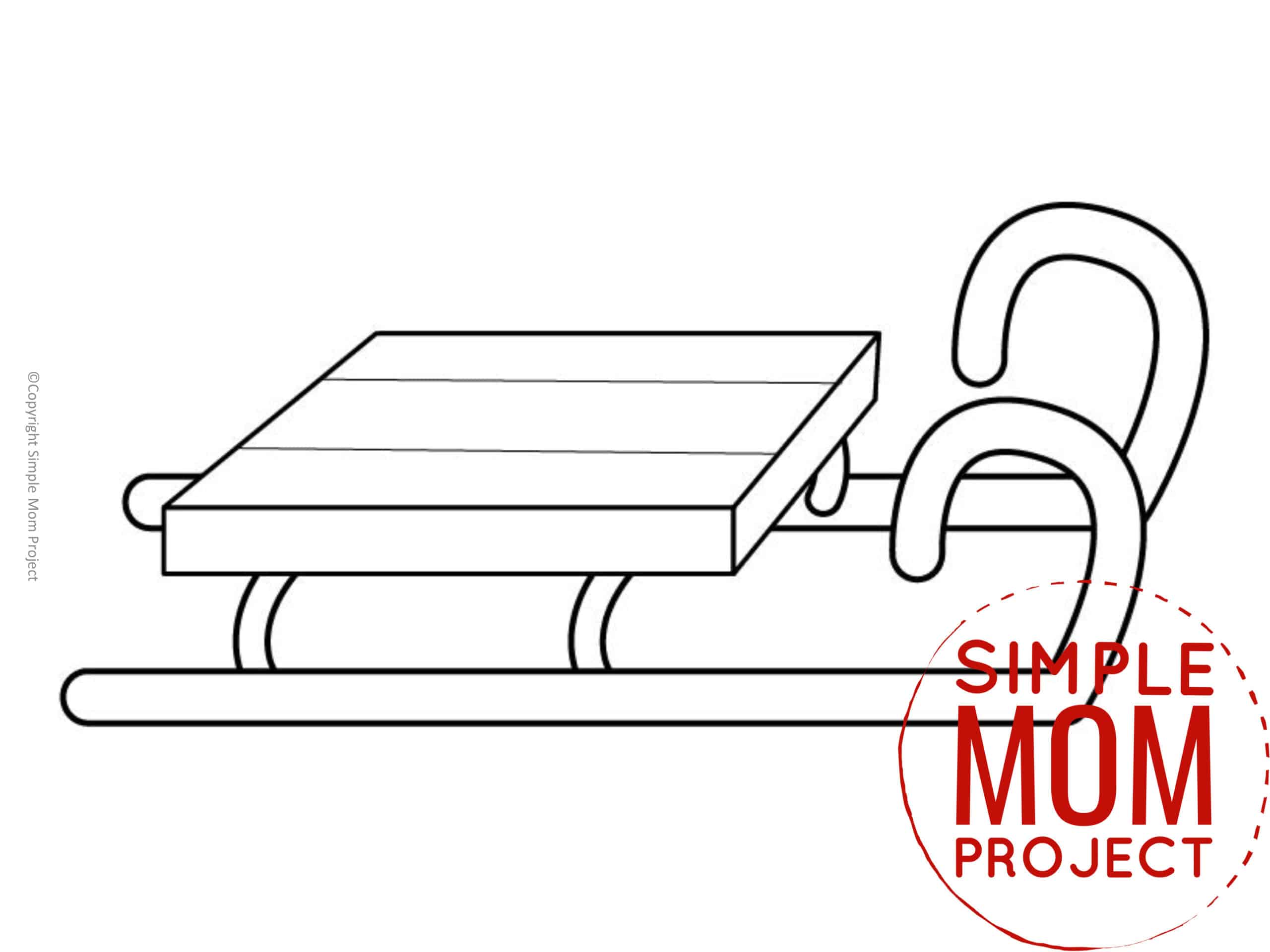 Free Printable Sled Template for kids preschoolers toddlers