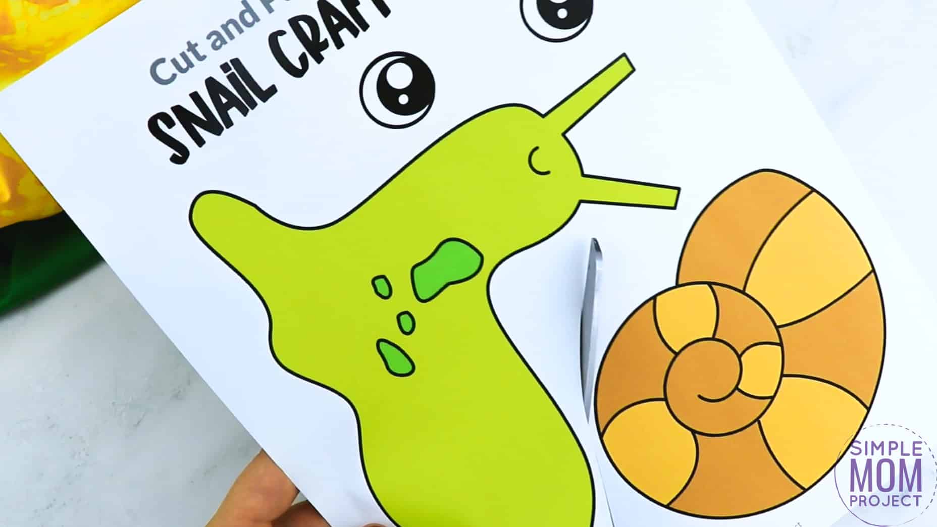 Free Printable Snail Craft for Kids, preschoolers and toddlers